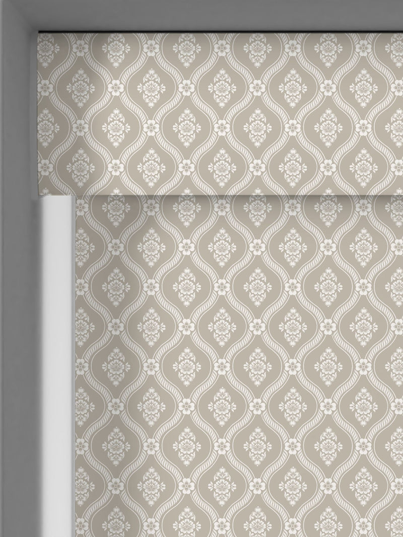 Laura Ashley Natural Landford roller blind with floral trellis design, imported from the UK