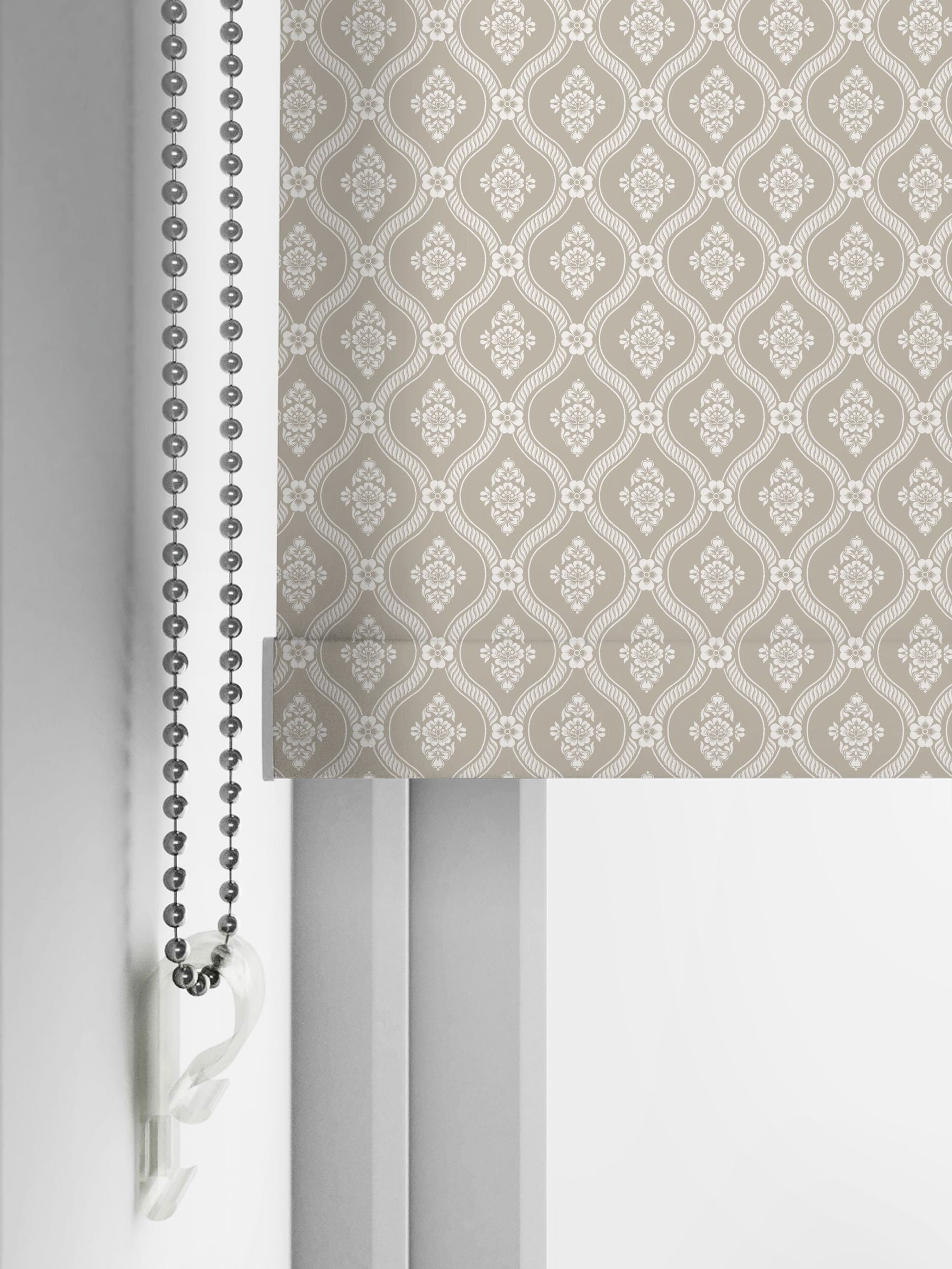 Laura Ashley Natural Landford roller blind with floral trellis design, imported from the UK