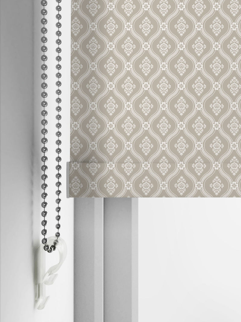 Laura Ashley Natural Landford roller blind with floral trellis design, imported from the UK