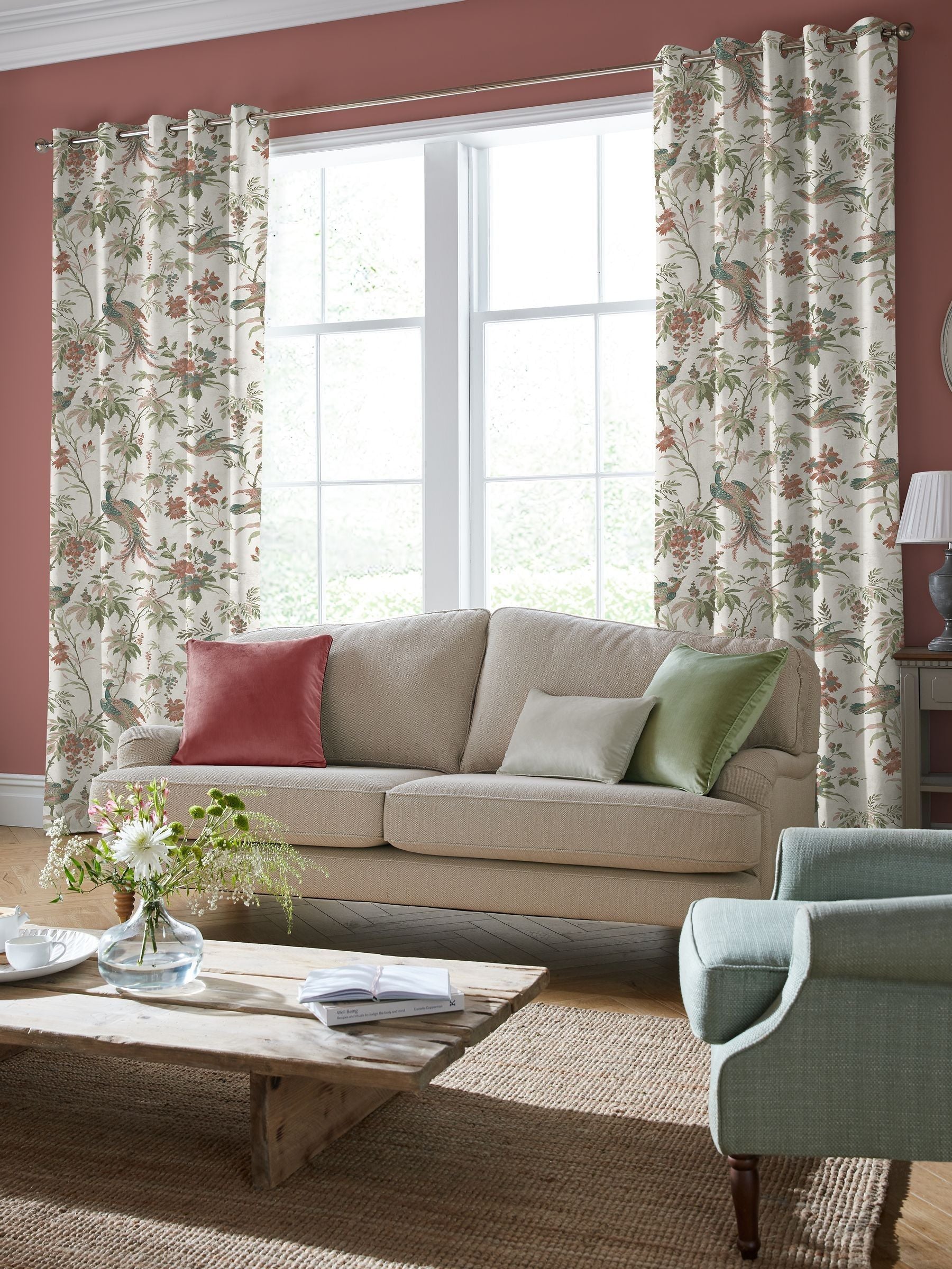 Laura Ashley Attleton sage green curtains - British brand