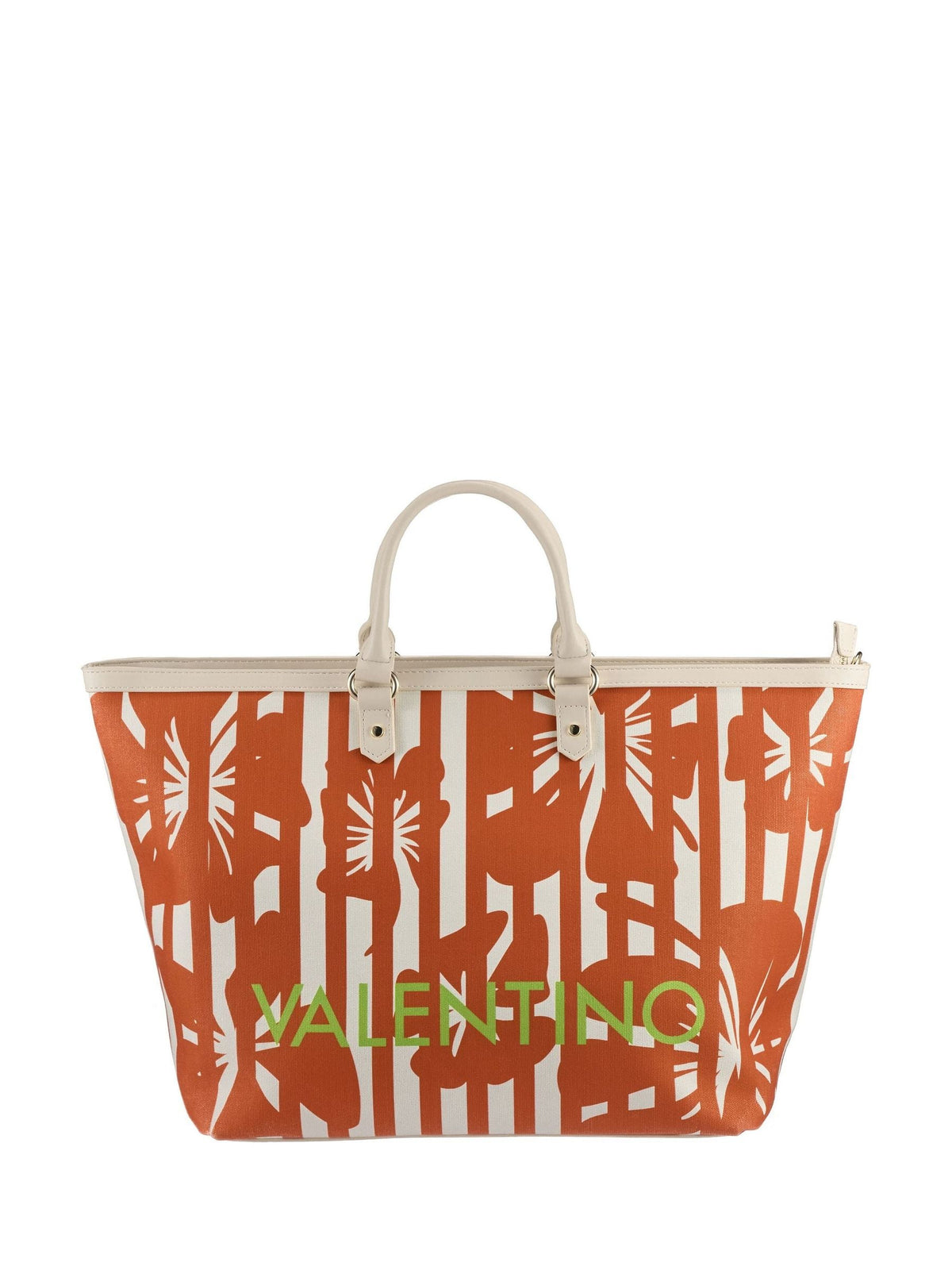 Valentino Orange Kore shopping bag with bold logo and print (British brand)