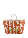 Valentino Orange Kore shopping bag with bold logo and print (British brand)