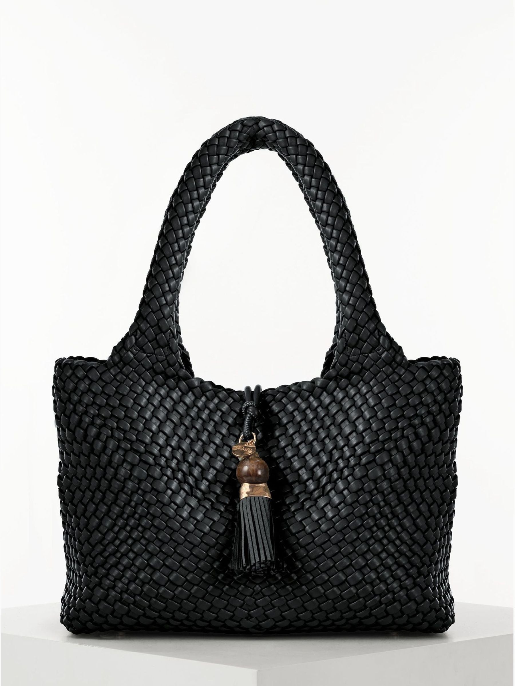 Luella Grey Black Saskia large woven tote bag (British brand)