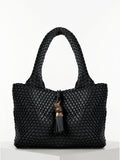 Luella Grey Black Saskia large woven tote bag (British brand)
