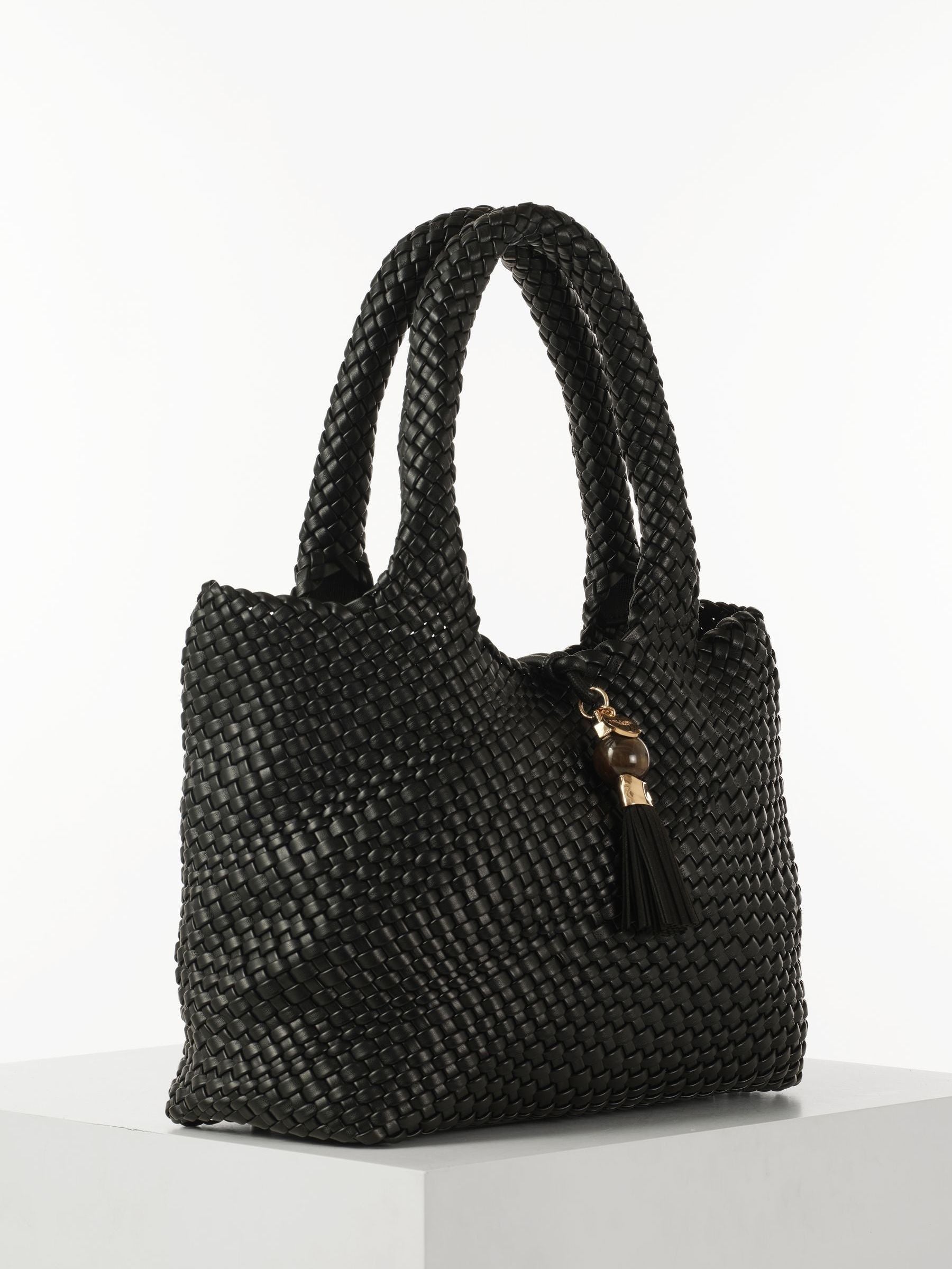 Luella Grey Black Saskia large woven tote bag (British brand)