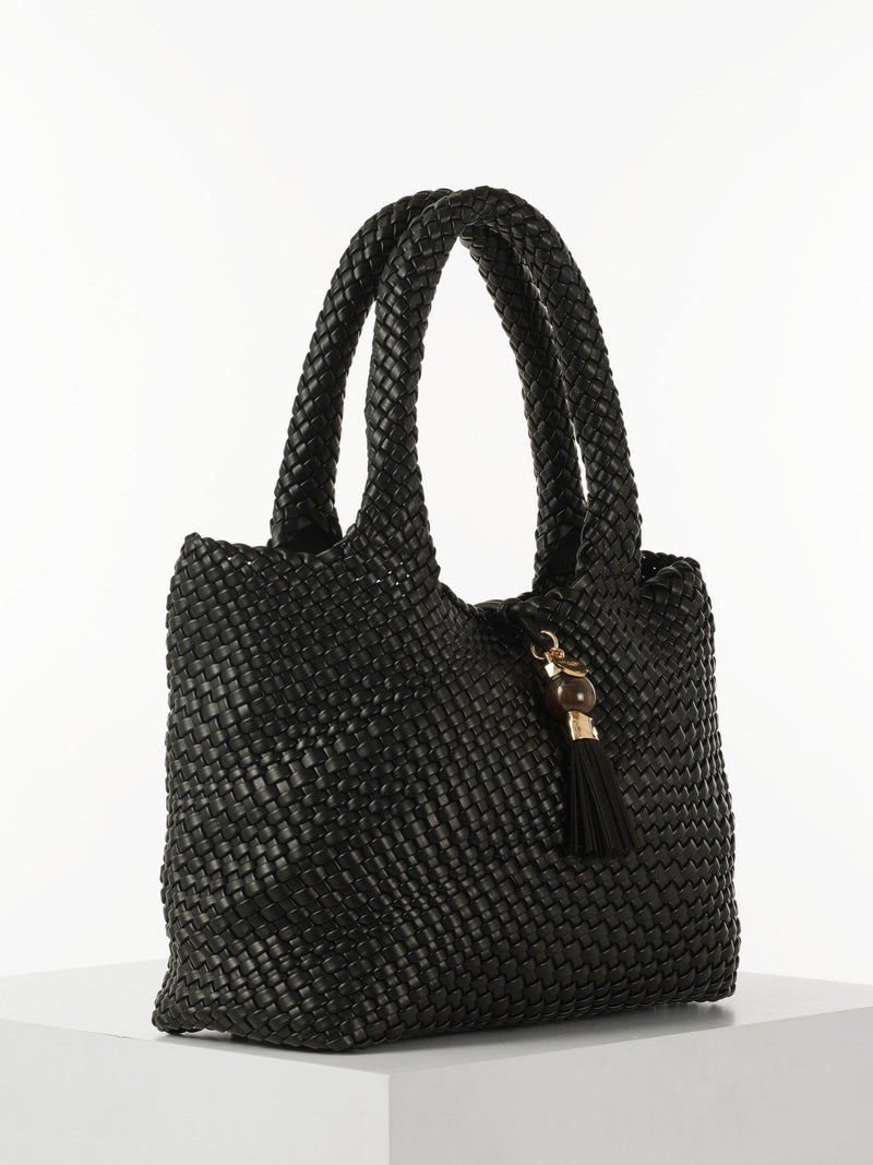 Luella Grey Black Saskia large woven tote bag (British brand)