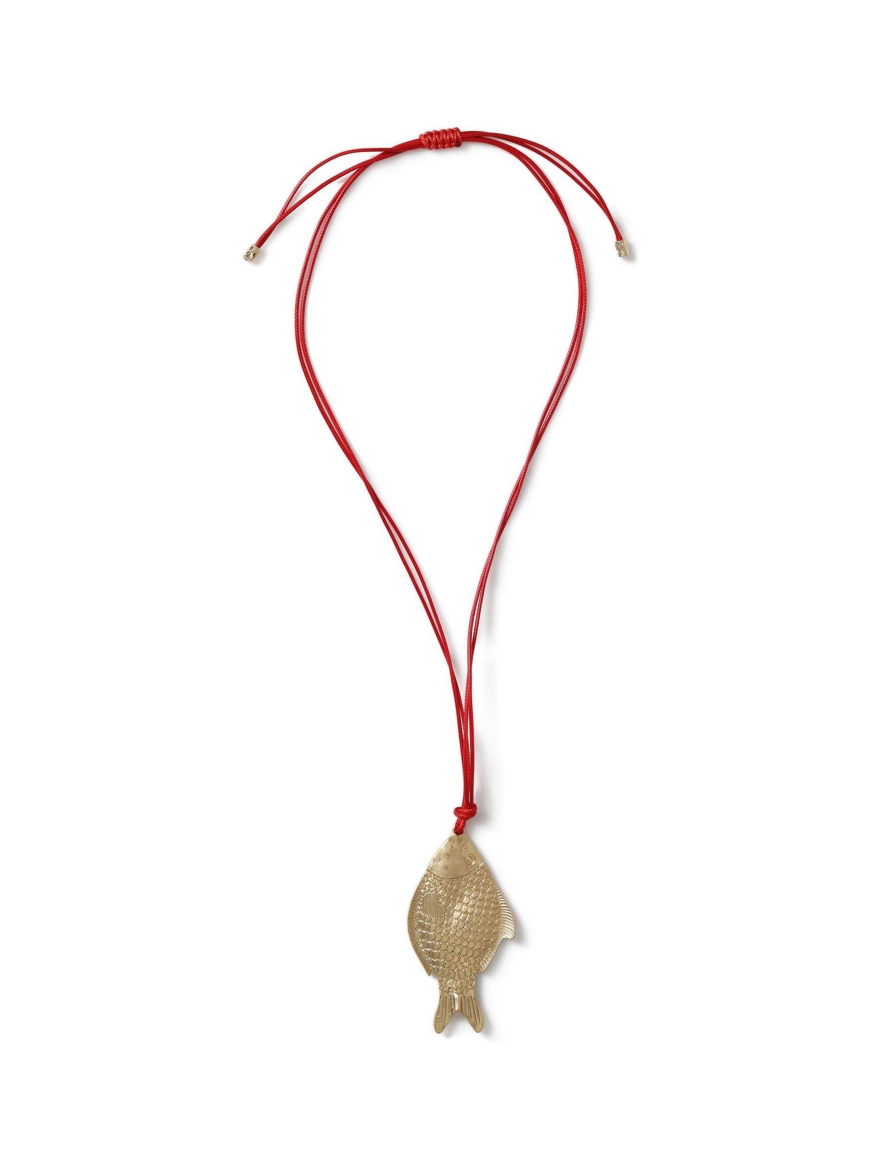 Aela red long cord fish necklace, UK version
