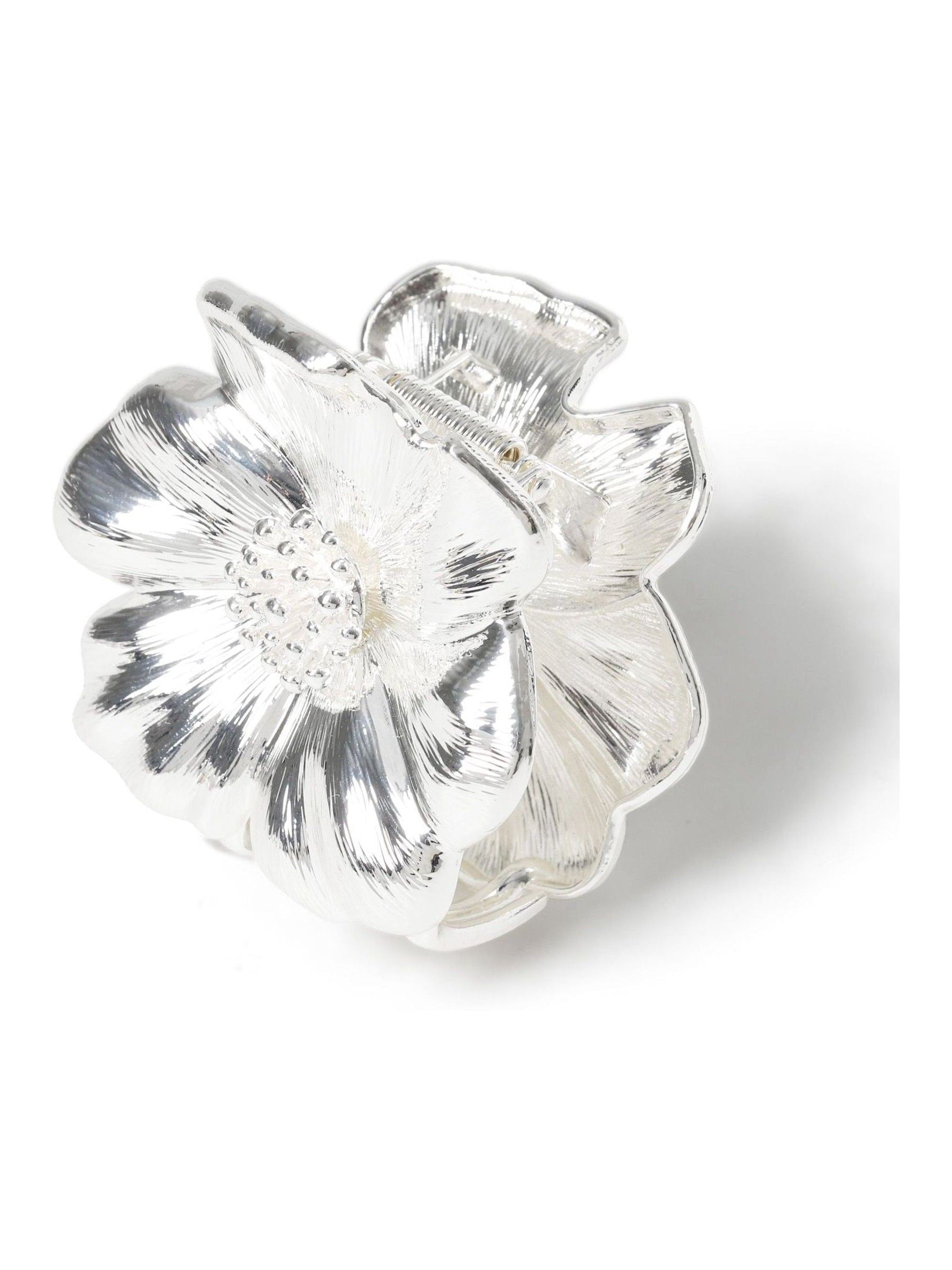 Aela silver metal flower hair claw, UK version