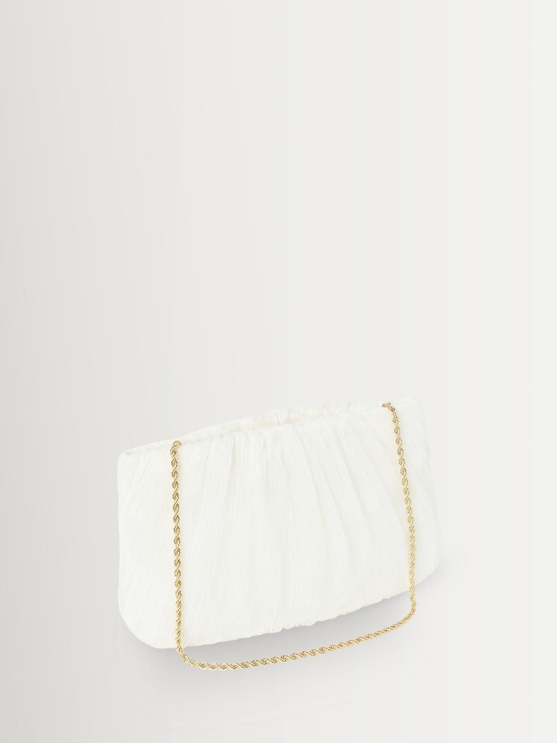 Loeffler Randall White Brit pleated clutch, UK version