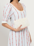 Loeffler Randall White Brit pleated clutch, UK version