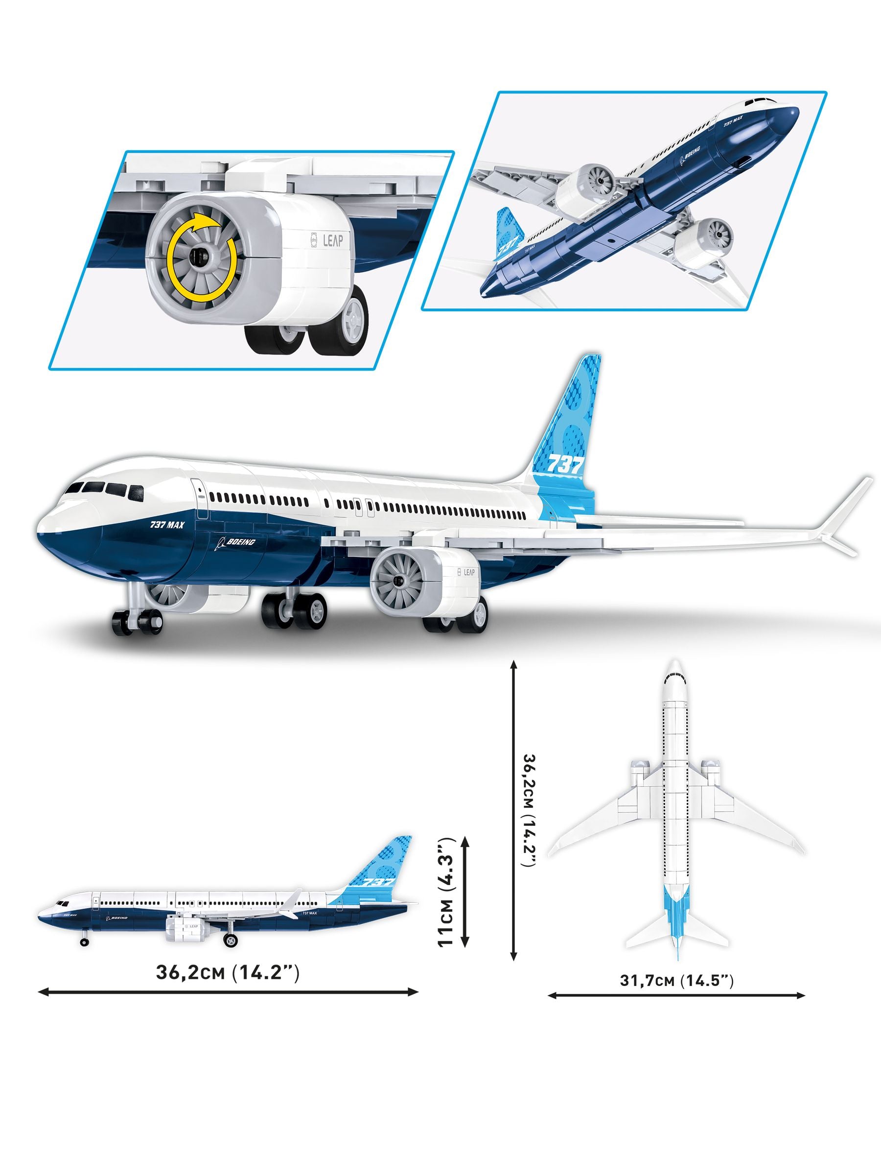 Cobi Boeing 737-8 building set 340 pieces, imported from the UK