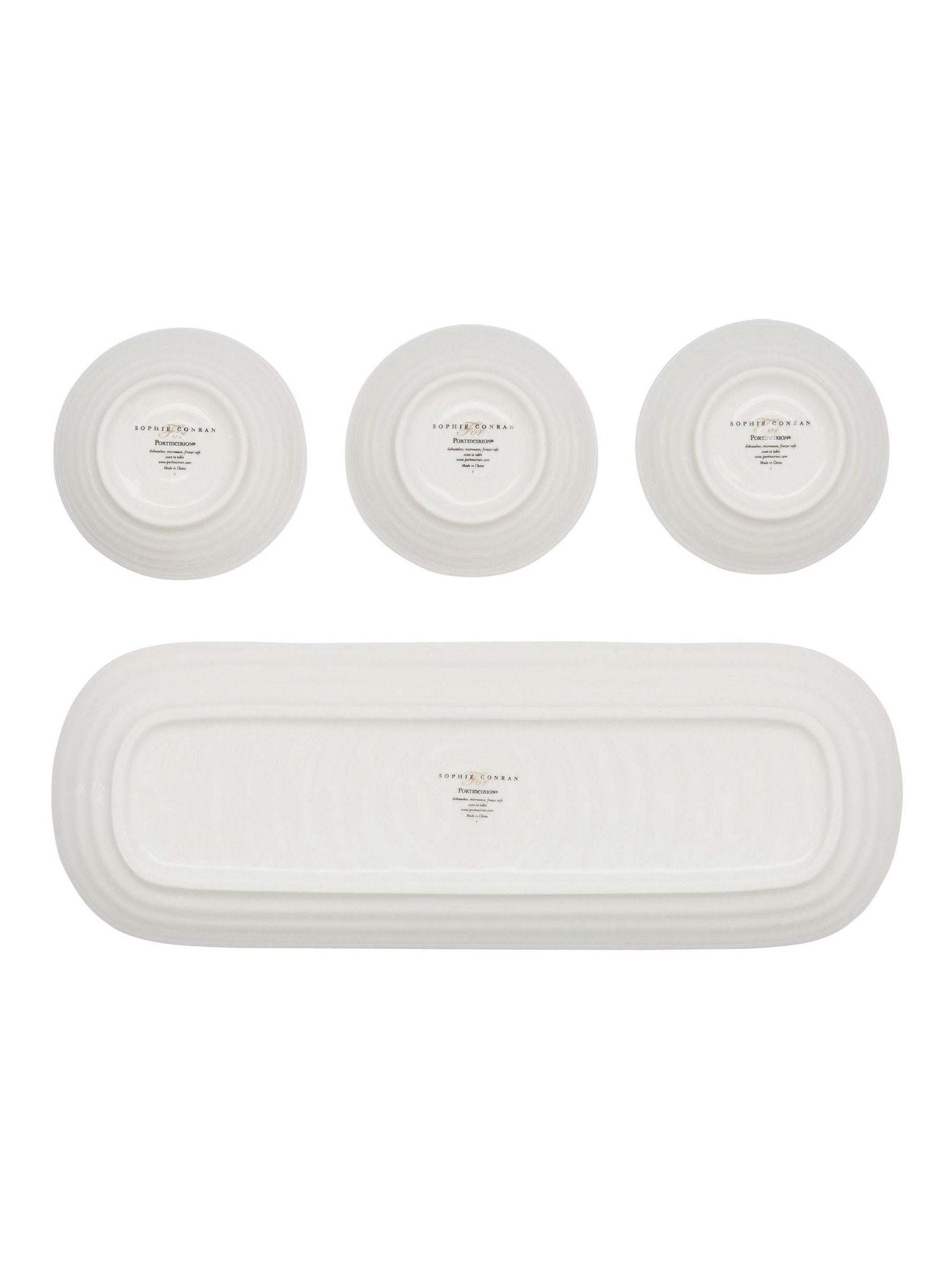 Portmeirion Sophie Conran mistletoe dip bowls and tray set, UK version