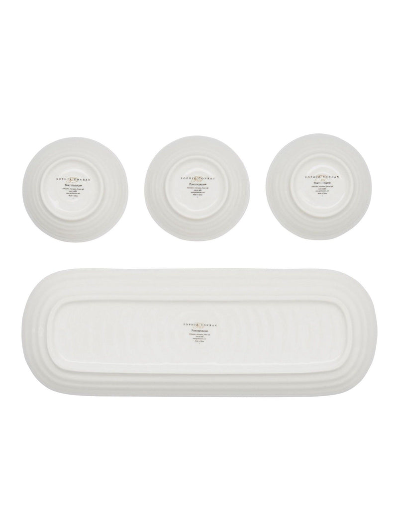 Portmeirion Sophie Conran mistletoe dip bowls and tray set, UK version