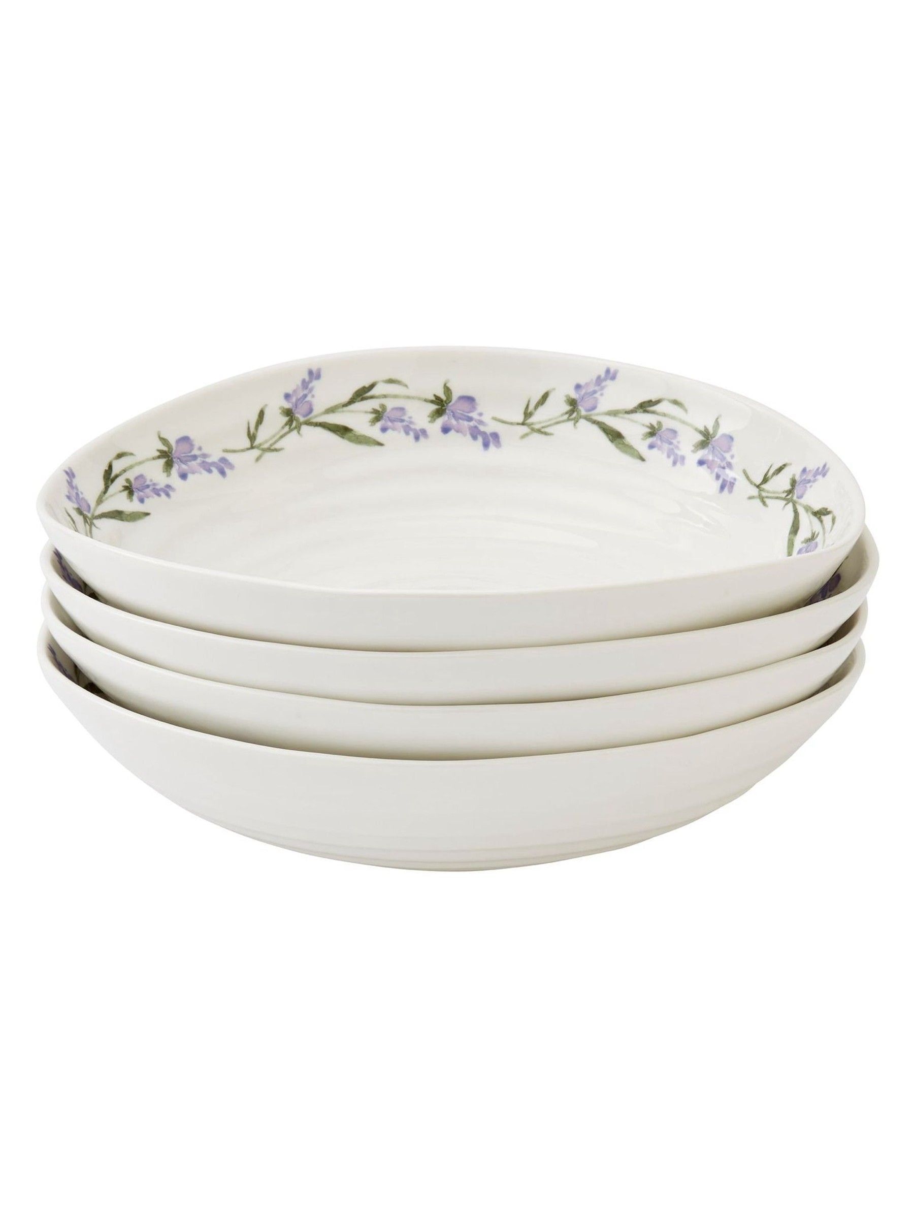 Sophie Conran Lavandula white pasta bowls set of 4, imported from the UK