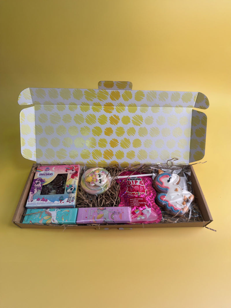 Spicers of Hythe unicorn gift box with assorted sweets - British product