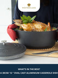 MasterClass black cast aluminium casserole dish 6L, UK version