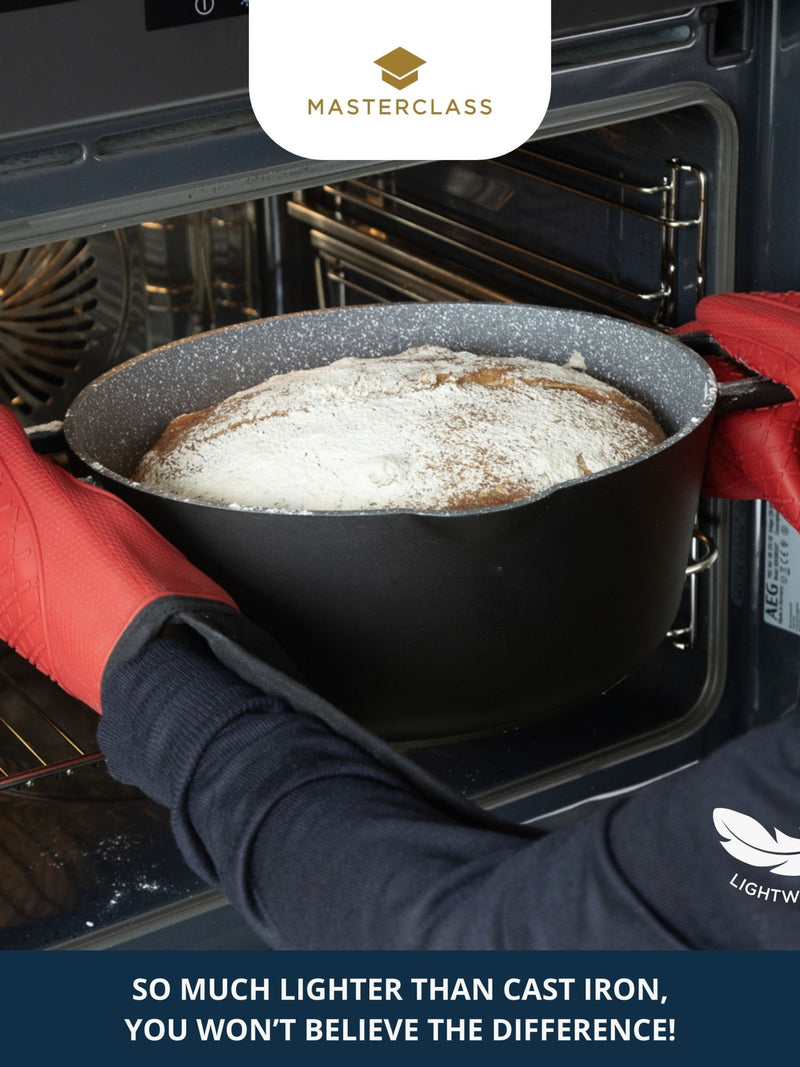 MasterClass black cast aluminium casserole dish 6L, UK version