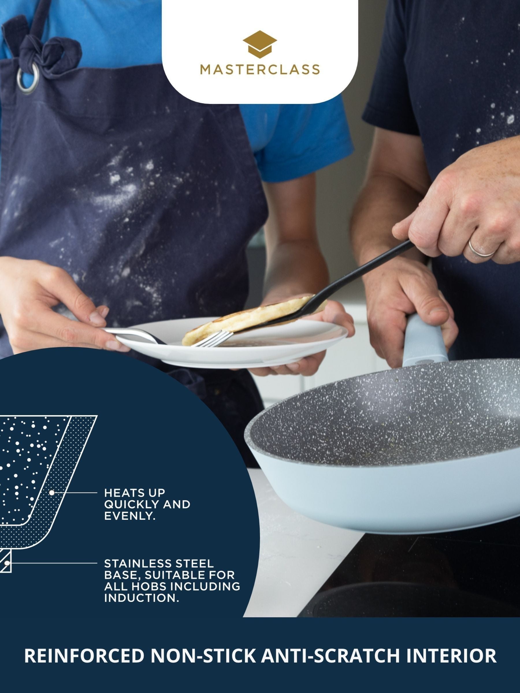 MasterClass blue cast aluminium frying pan 28cm, UK version