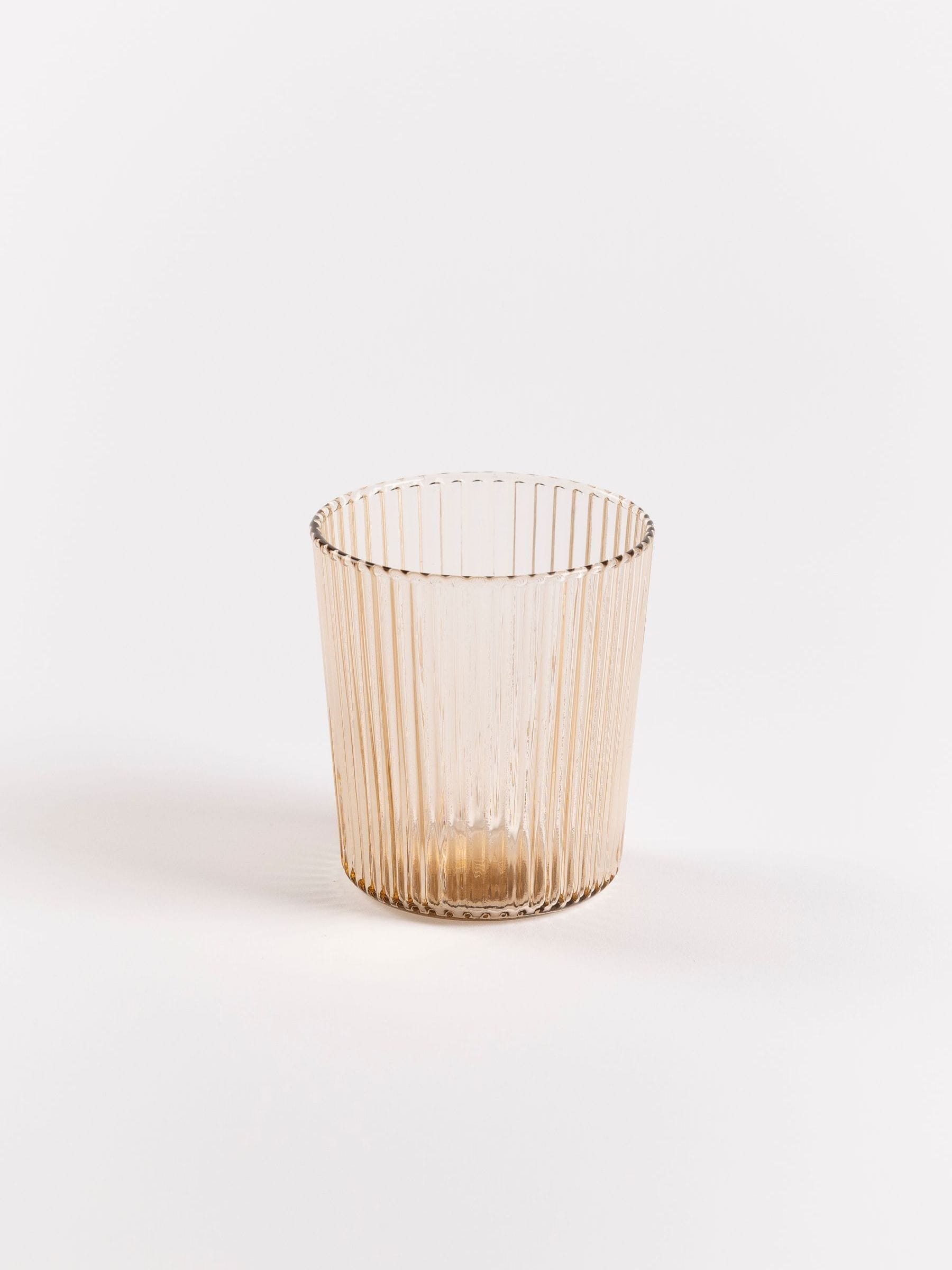 Paveau Set of 6 Green Cable Ribbed Water Glasses