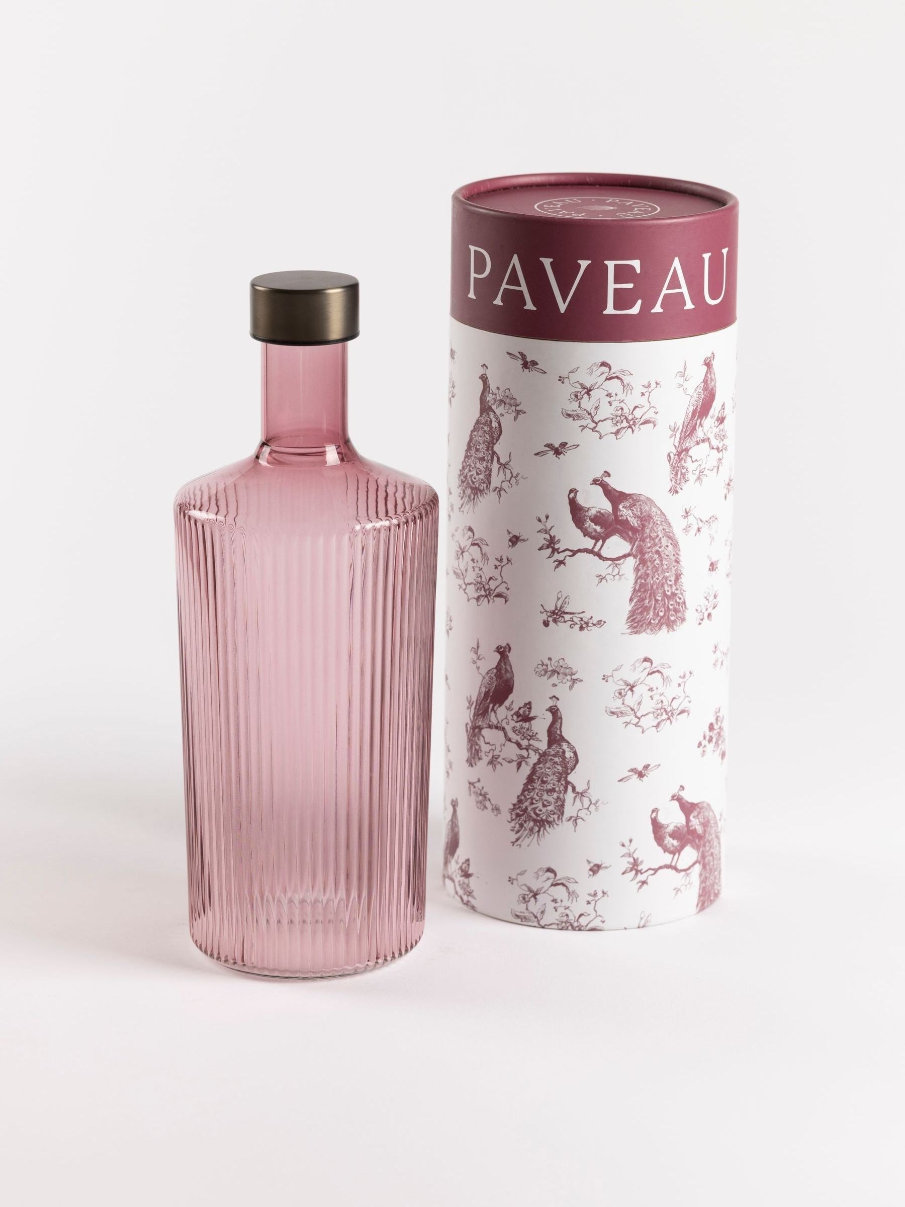 Paveau Yellow Cable Ribbed Glass Water Bottle 1.25L