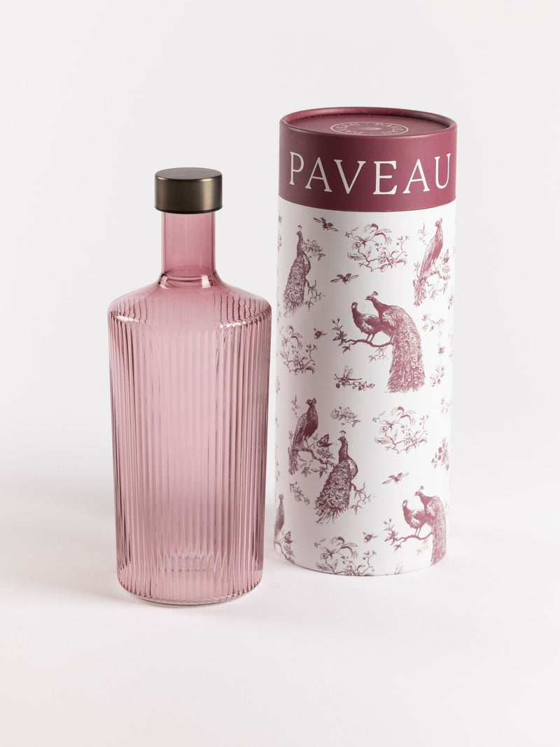 Paveau Yellow Cable Ribbed Glass Water Bottle 1.25L