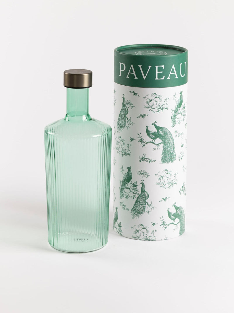 Paveau Yellow Cable Ribbed Glass Water Bottle 1.25L