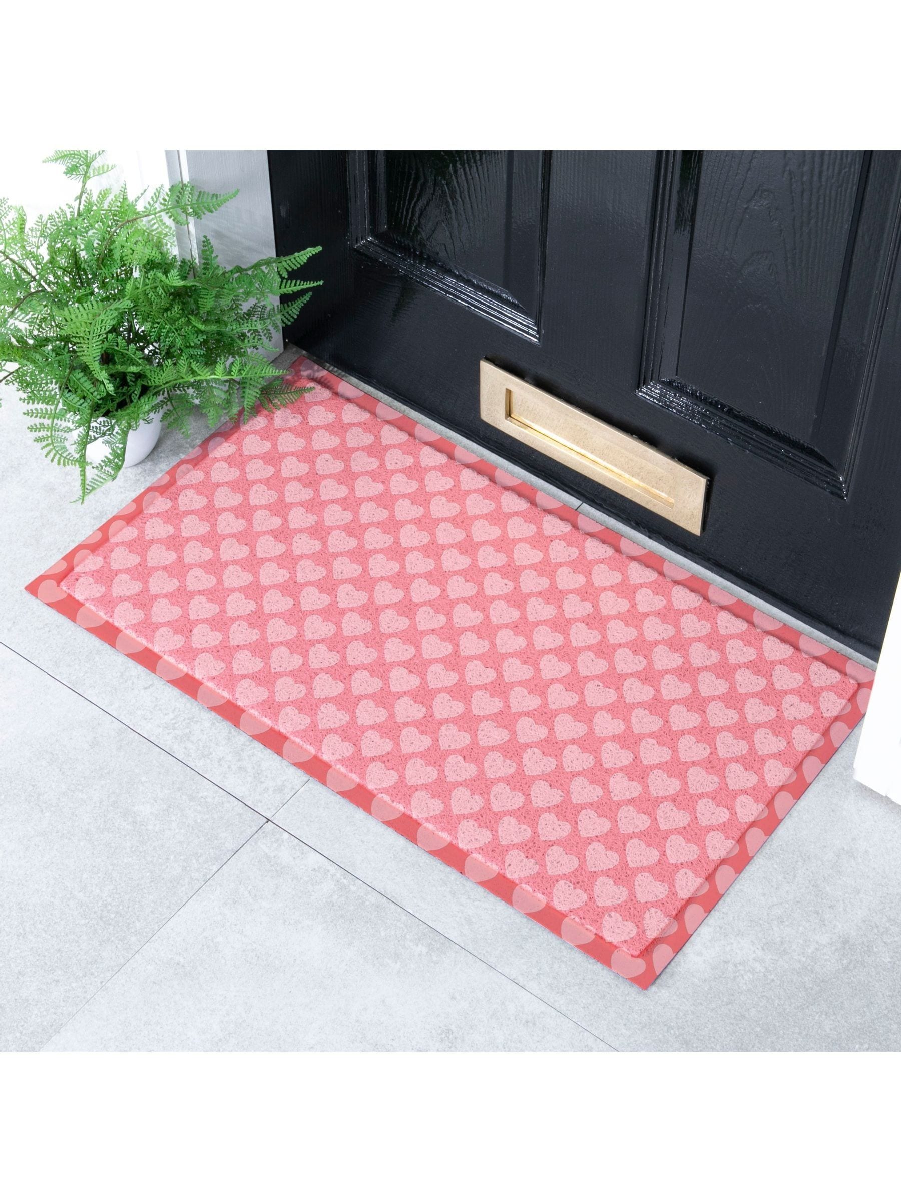 Artsy Mats grey heart patterns doormat 70x40 cm - British product