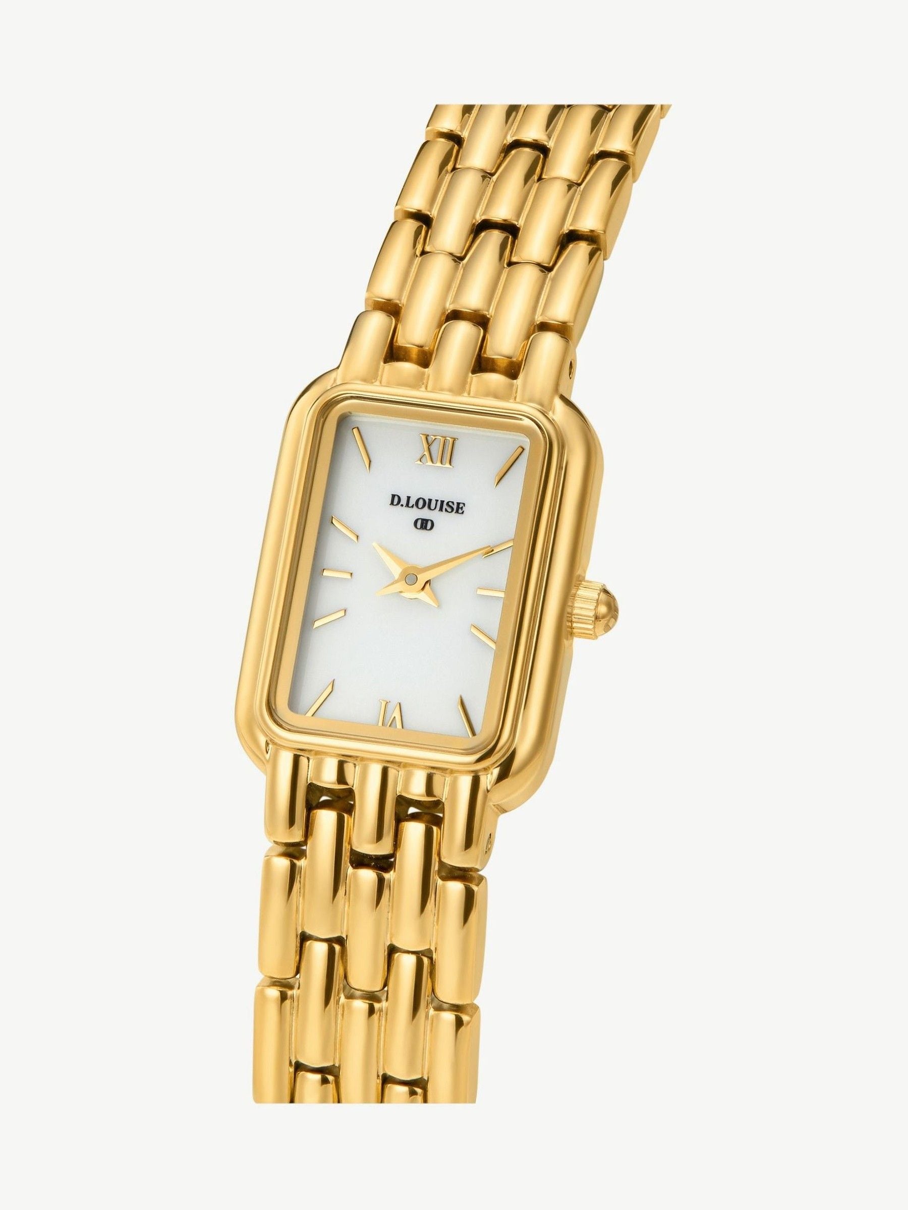 D.LOUISE gold tone classic linked watch 28mm (British brand)
