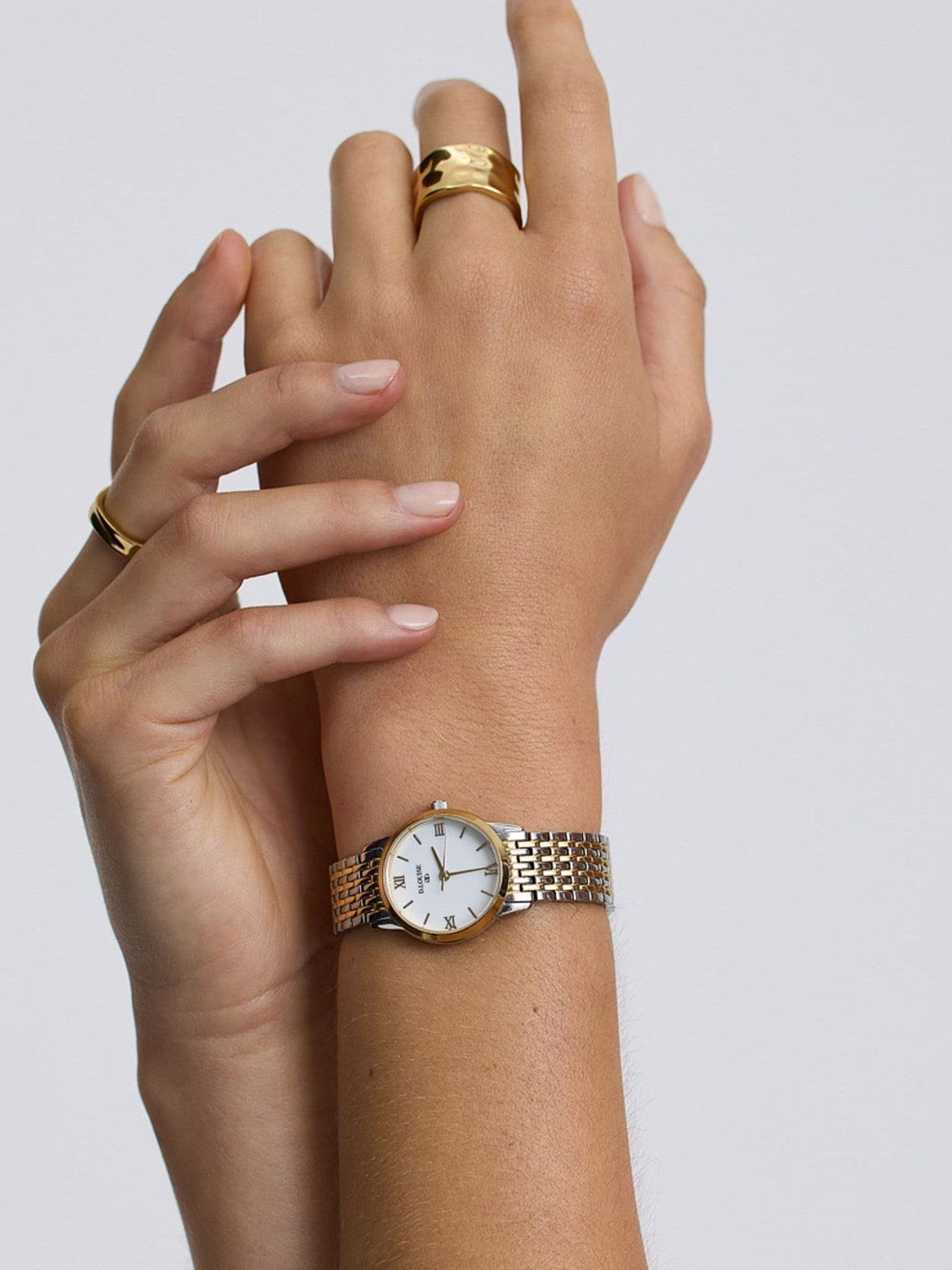 D.LOUISE gold tone watch with bi-metal design - British product