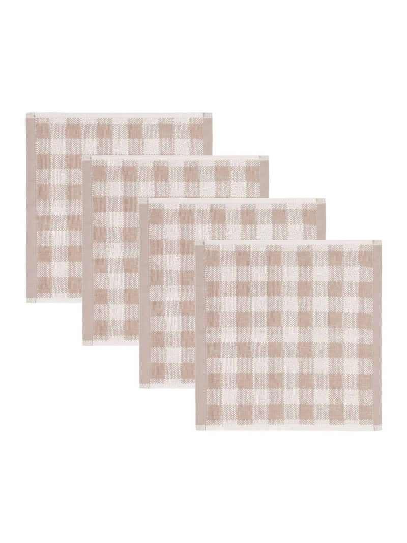 Yard Natural Barton Check cotton towel, gingham design - British product