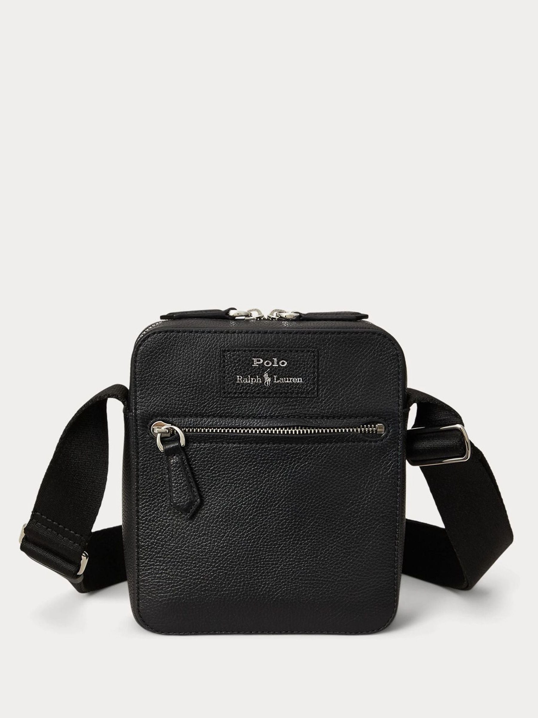 Polo Ralph Lauren black pebbled leather small cross-body bag, imported from the UK