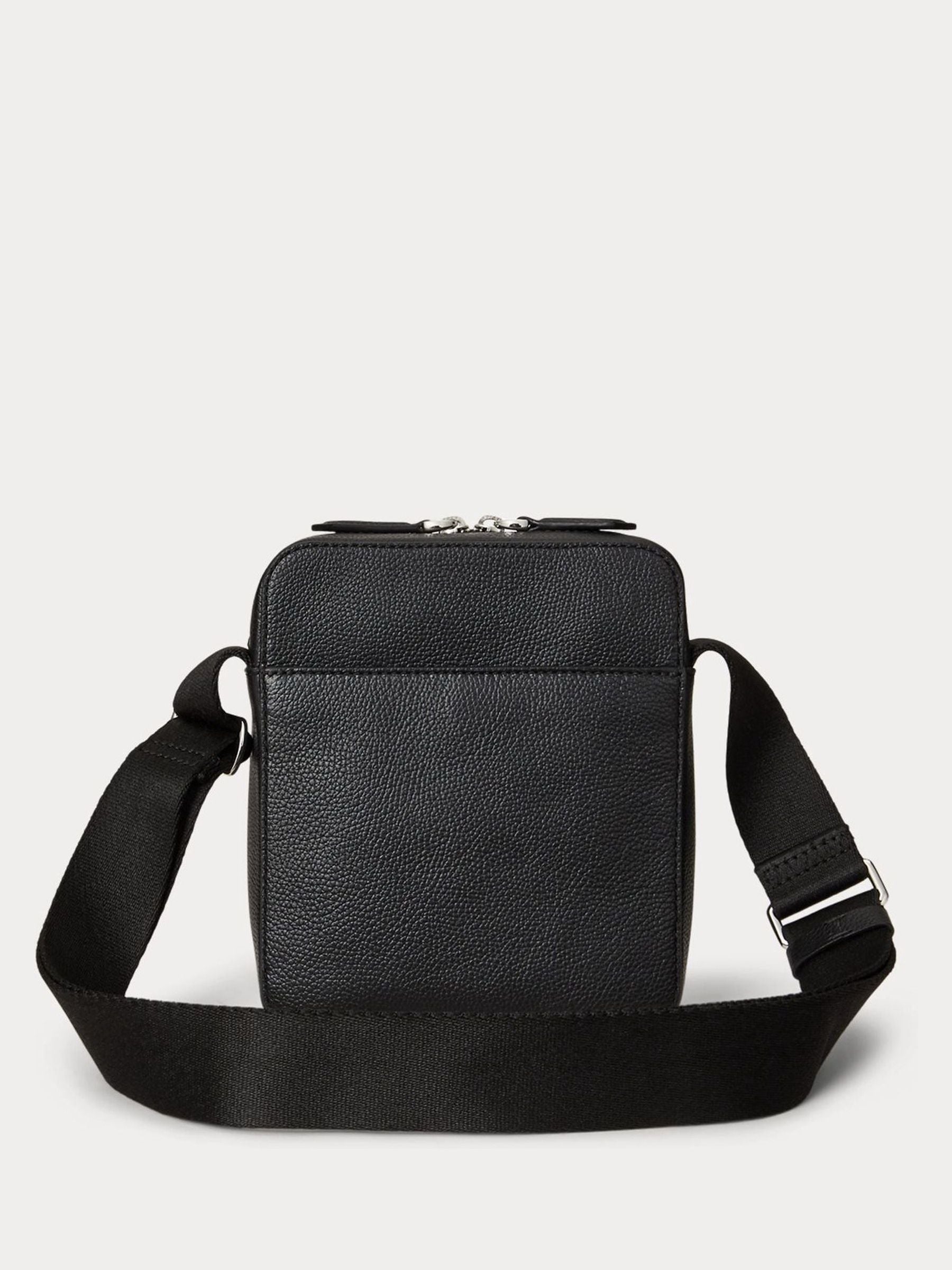 Polo Ralph Lauren black pebbled leather small cross-body bag, imported from the UK