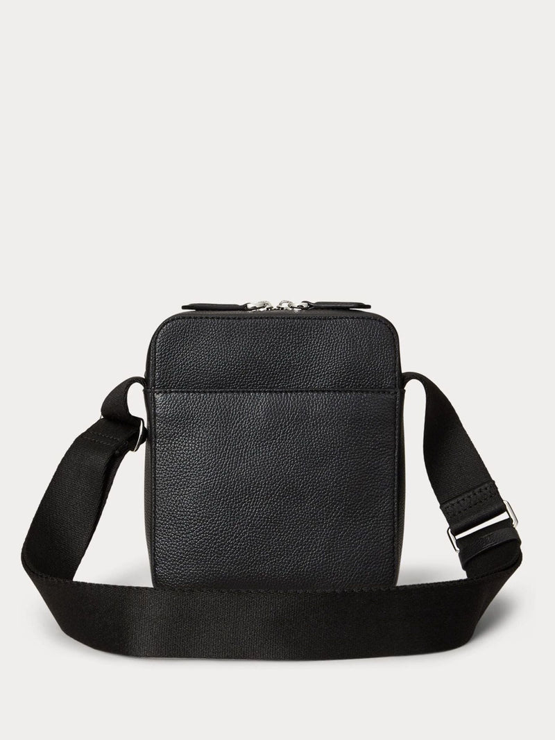 Polo Ralph Lauren black pebbled leather small cross-body bag, imported from the UK