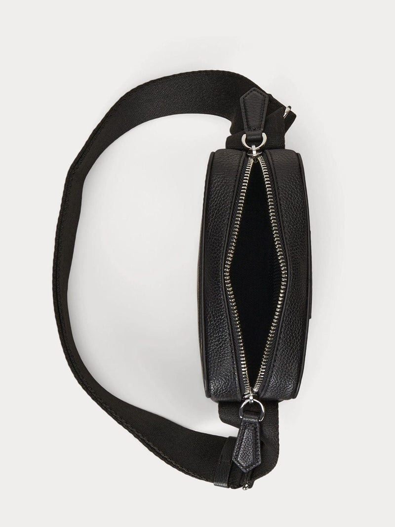 Polo Ralph Lauren black pebbled leather small cross-body bag, imported from the UK