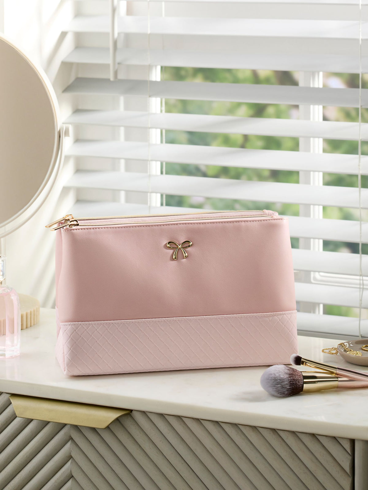 Faux Leather Foldable Make-Up Bag