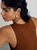 Reiss gold tone Tara twist hoop earrings 4cm - British product