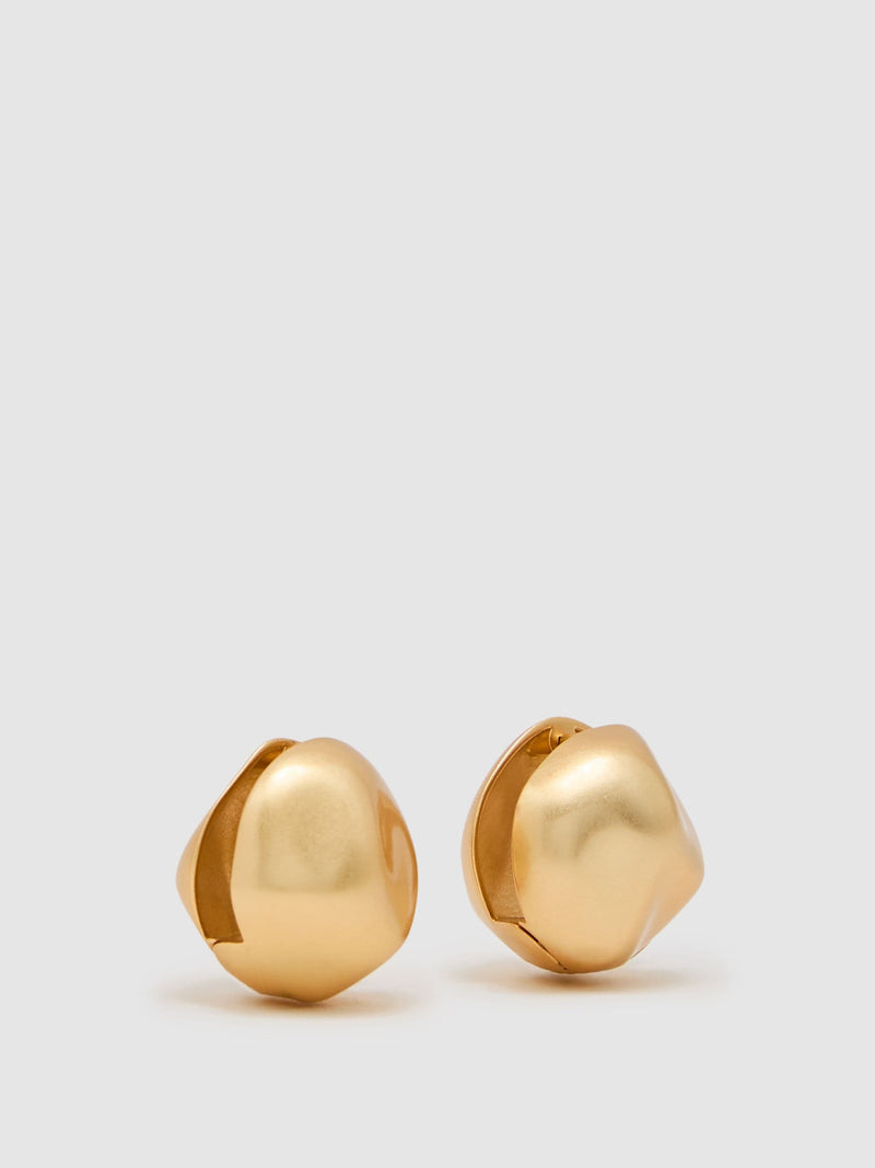 Reiss gold tone contoured ball earrings (British brand)