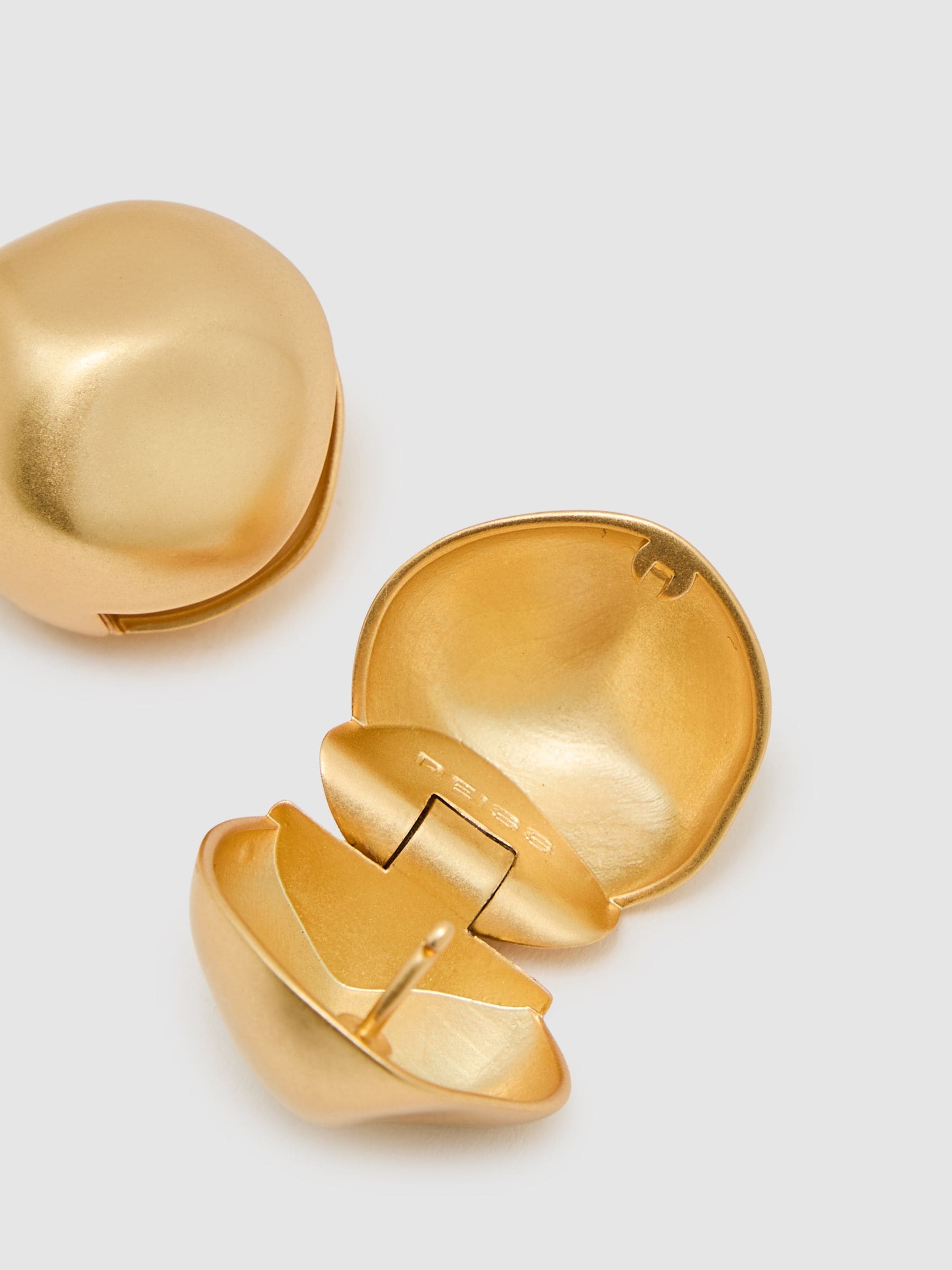 Reiss gold tone contoured ball earrings (British brand)