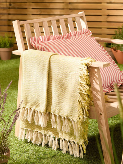 Next Wylder Yellow Wisley Woven Indoor Outdoor Throw 130x180cm- Buy online at McGrocer