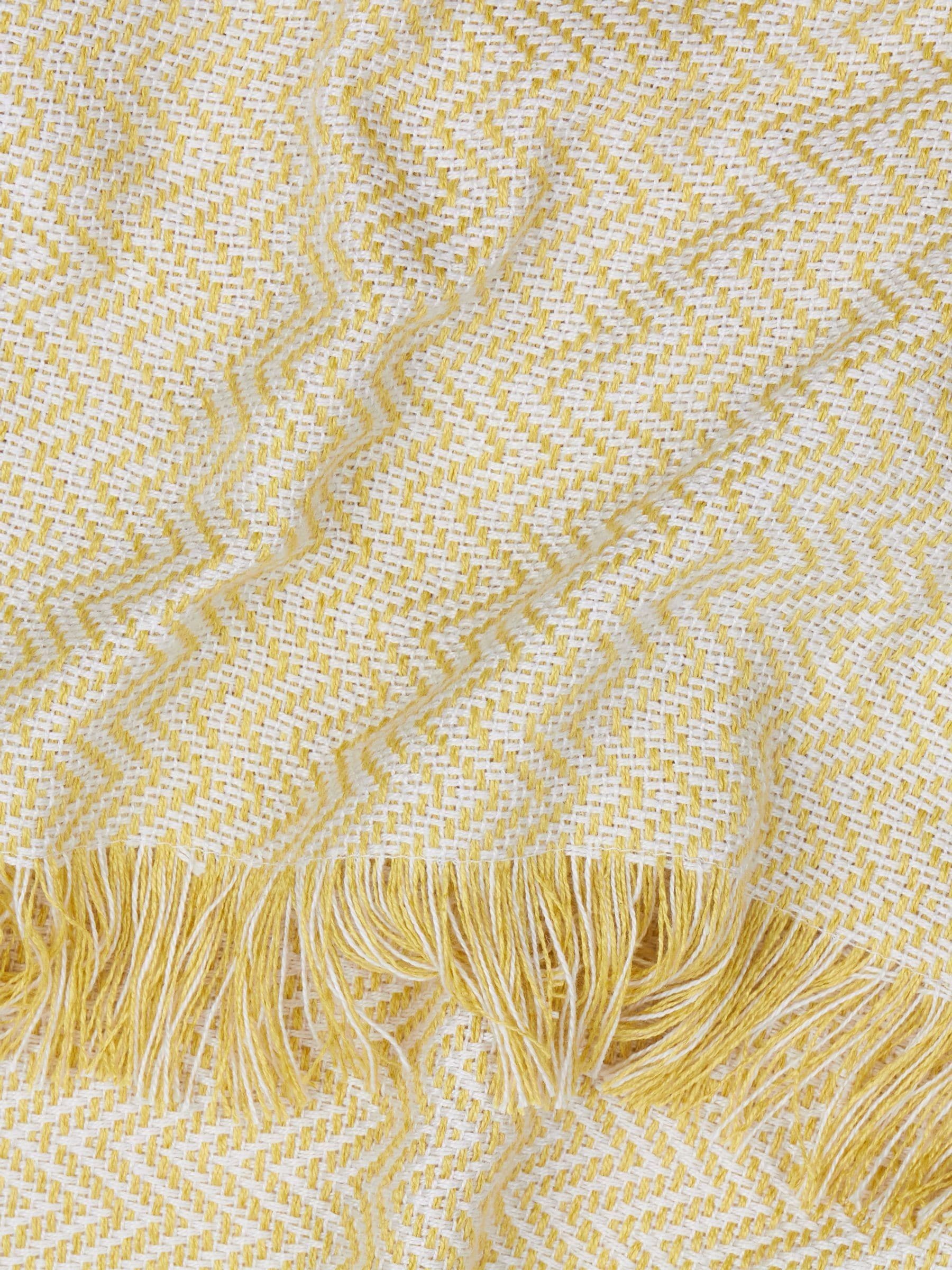 Wylder yellow Wisley woven throw 130x180 cm, imported from the UK