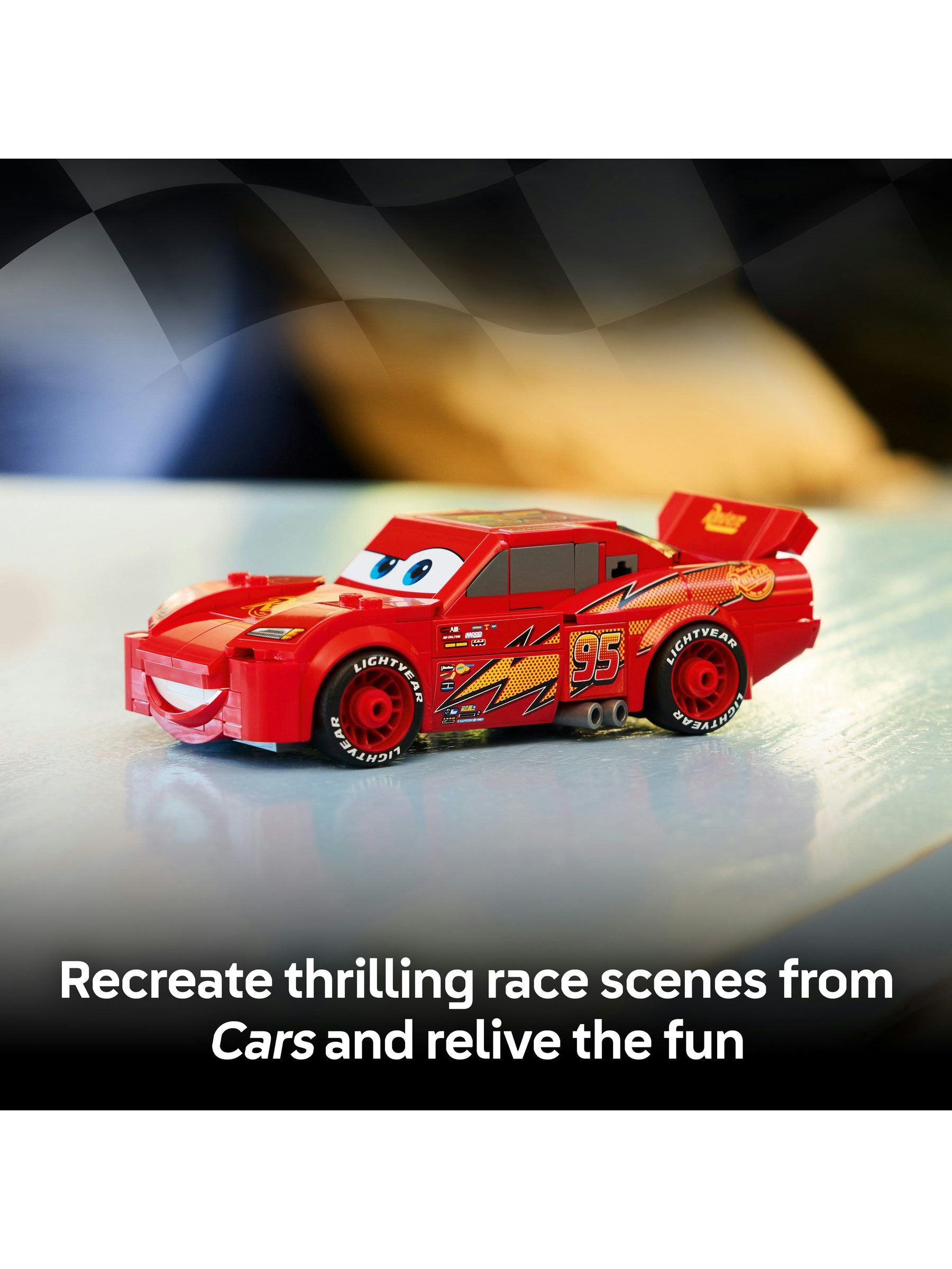 LEGO Speed Champions Lightning McQueen building set, imported from the UK