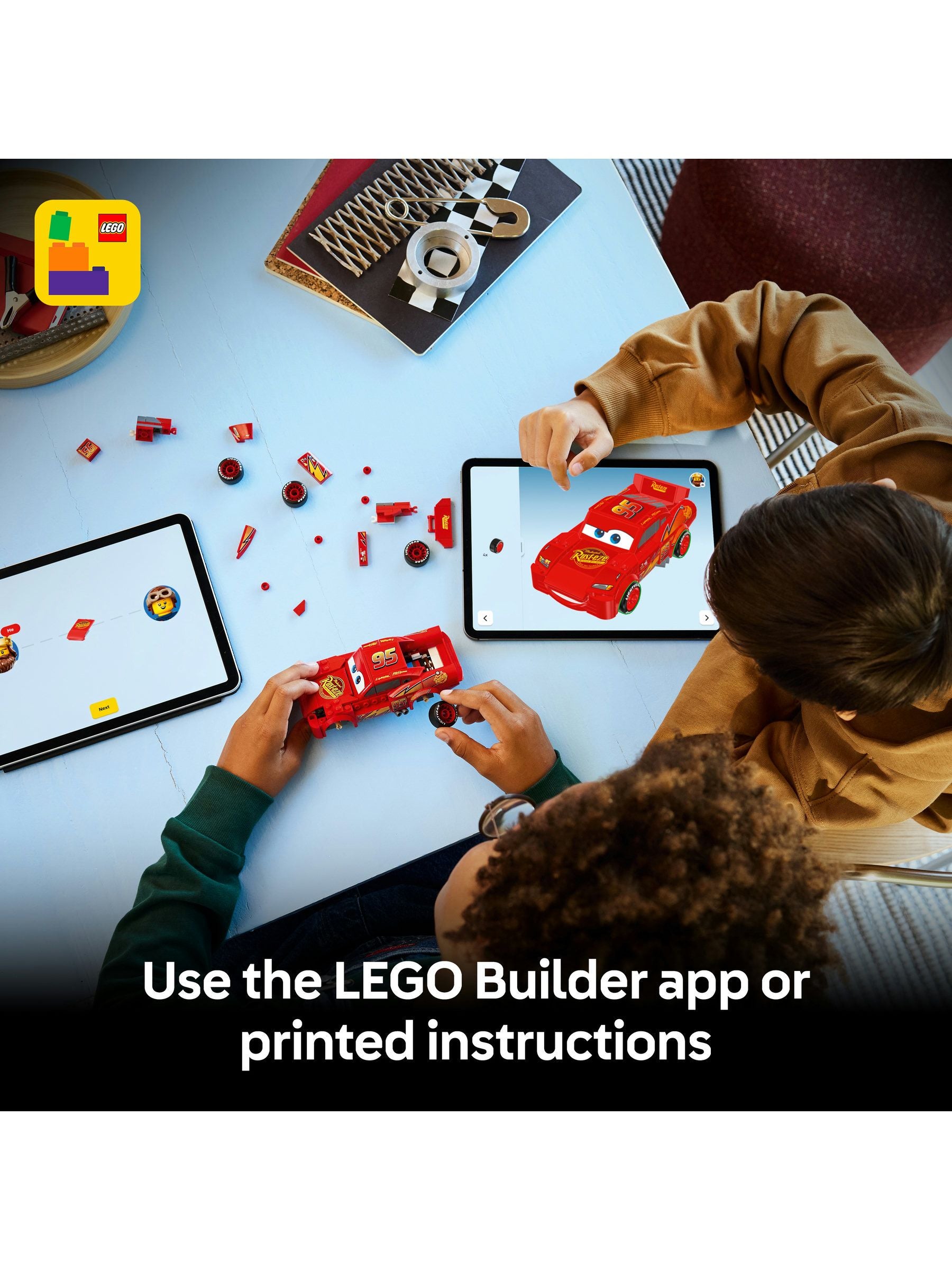 LEGO Speed Champions Lightning McQueen building set, imported from the UK