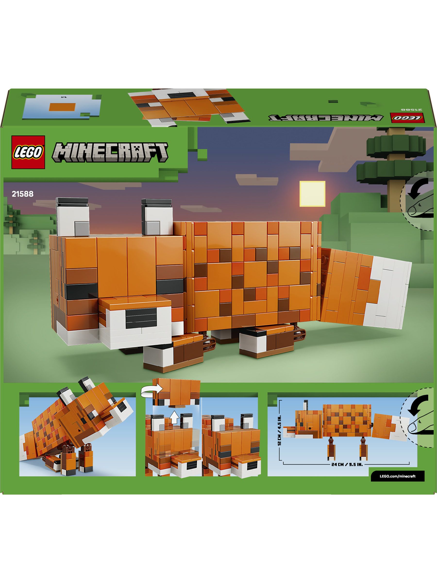 LEGO Minecraft Fox posable building toy figure, UK version