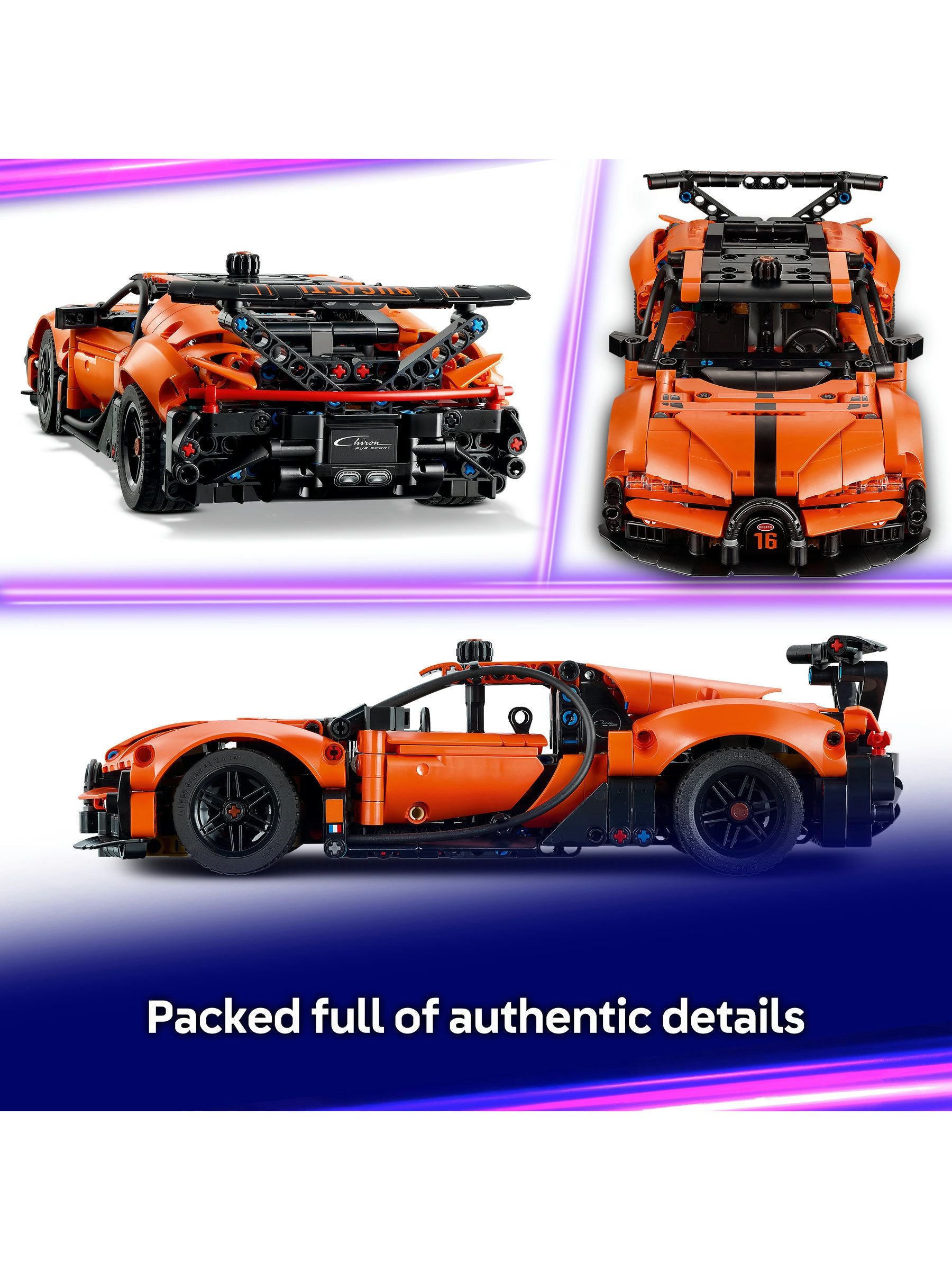 LEGO Technic Bugatti Chiron Pur Sport hypercar building set, imported from the UK