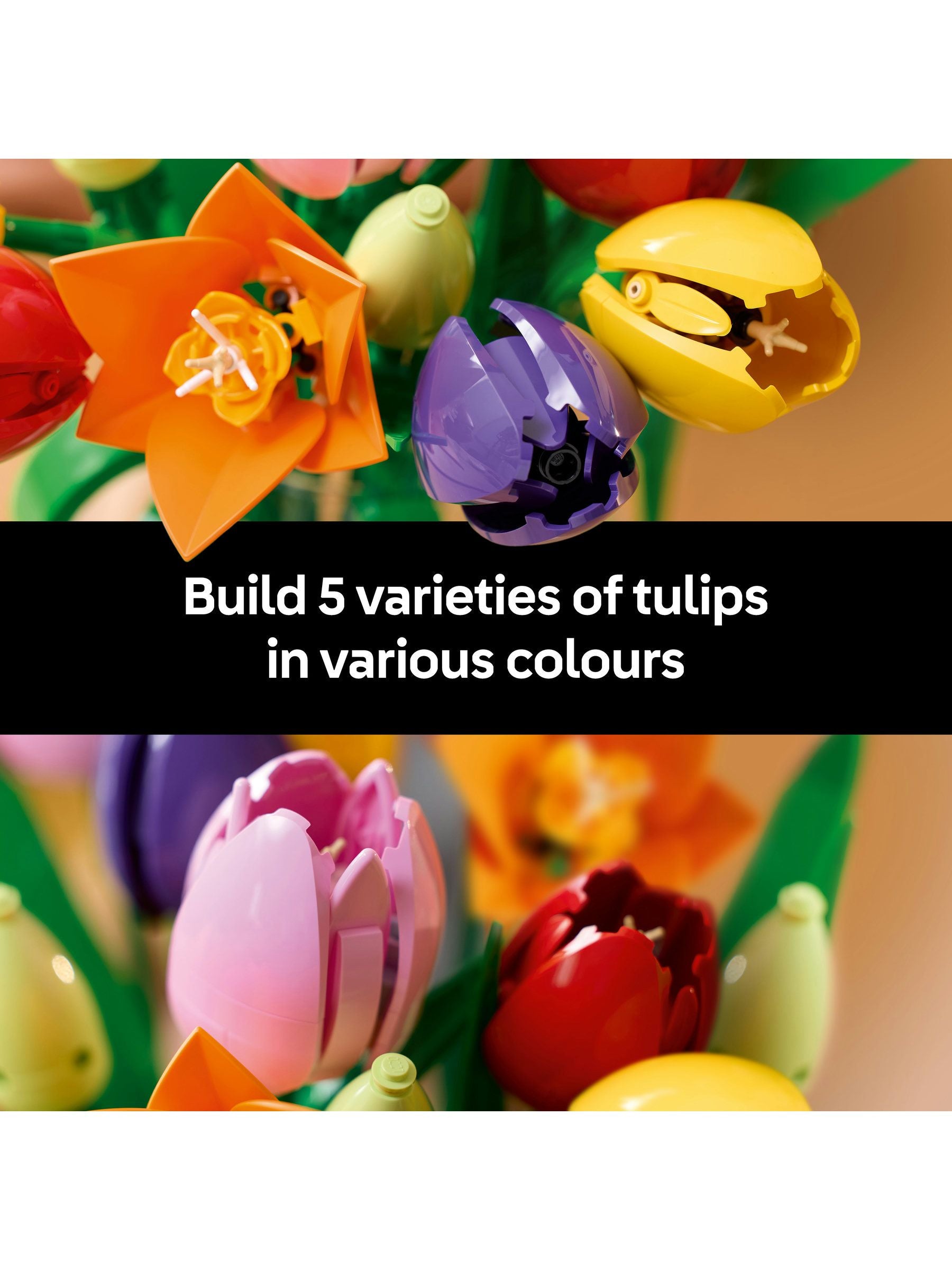 LEGO Botanicals tulip bouquet building set, imported from the UK