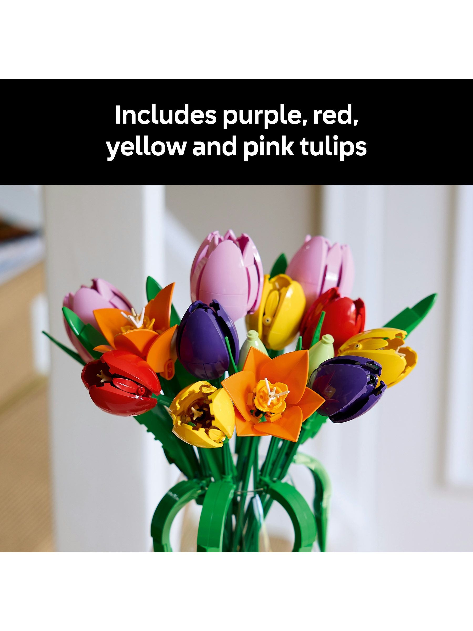 LEGO Botanicals tulip bouquet building set, imported from the UK