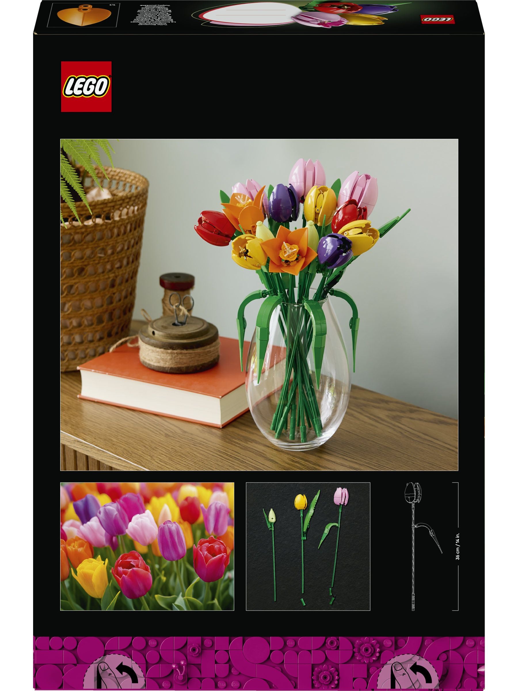 LEGO Botanicals tulip bouquet building set, imported from the UK