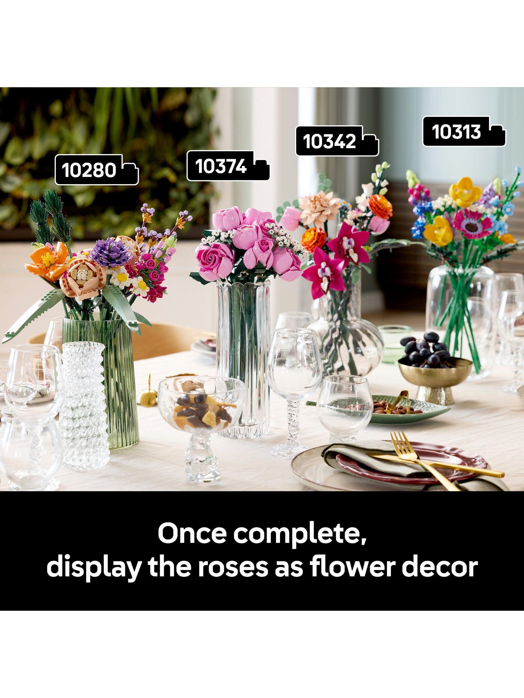 LEGO Botanicals Pink Roses building set 10374, imported from the UK