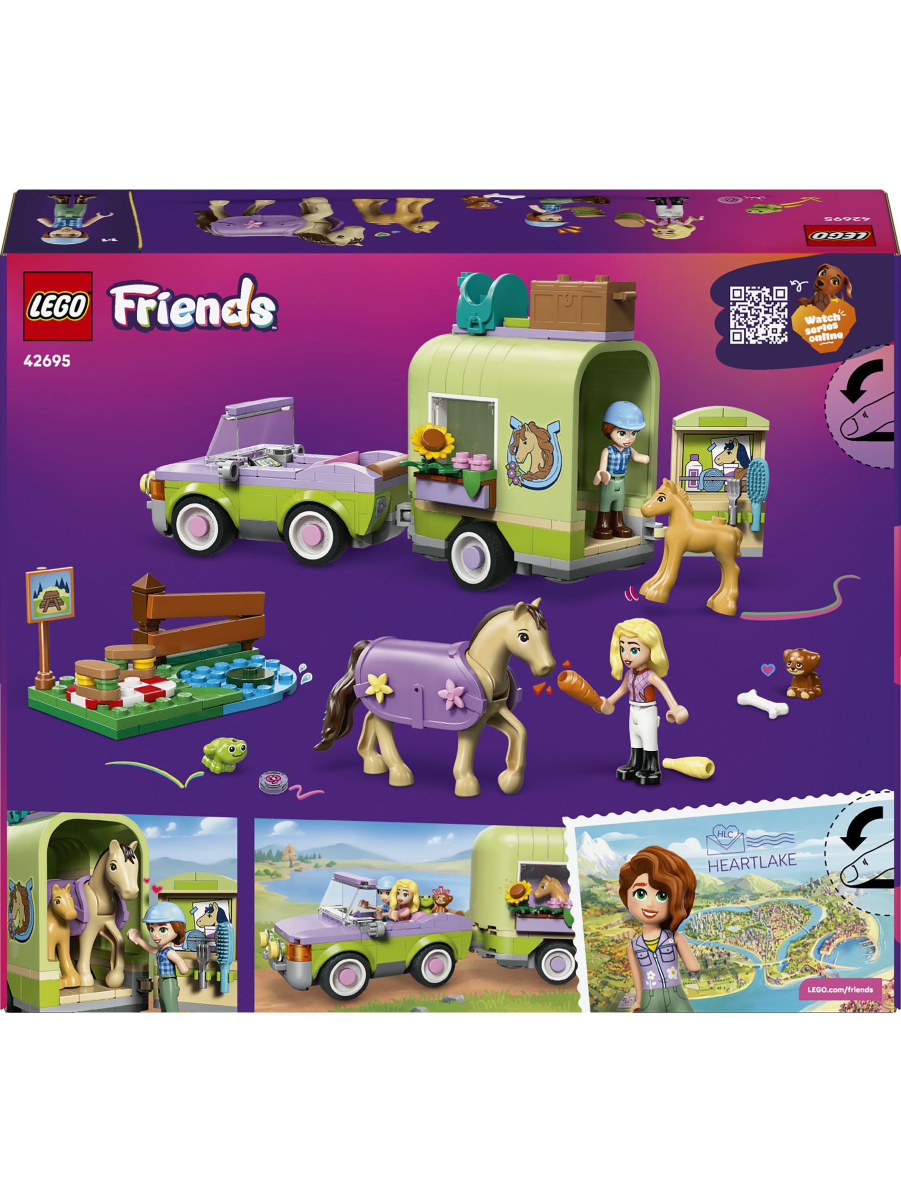 LEGO Friends horse trailer with foal toy set, imported from the UK