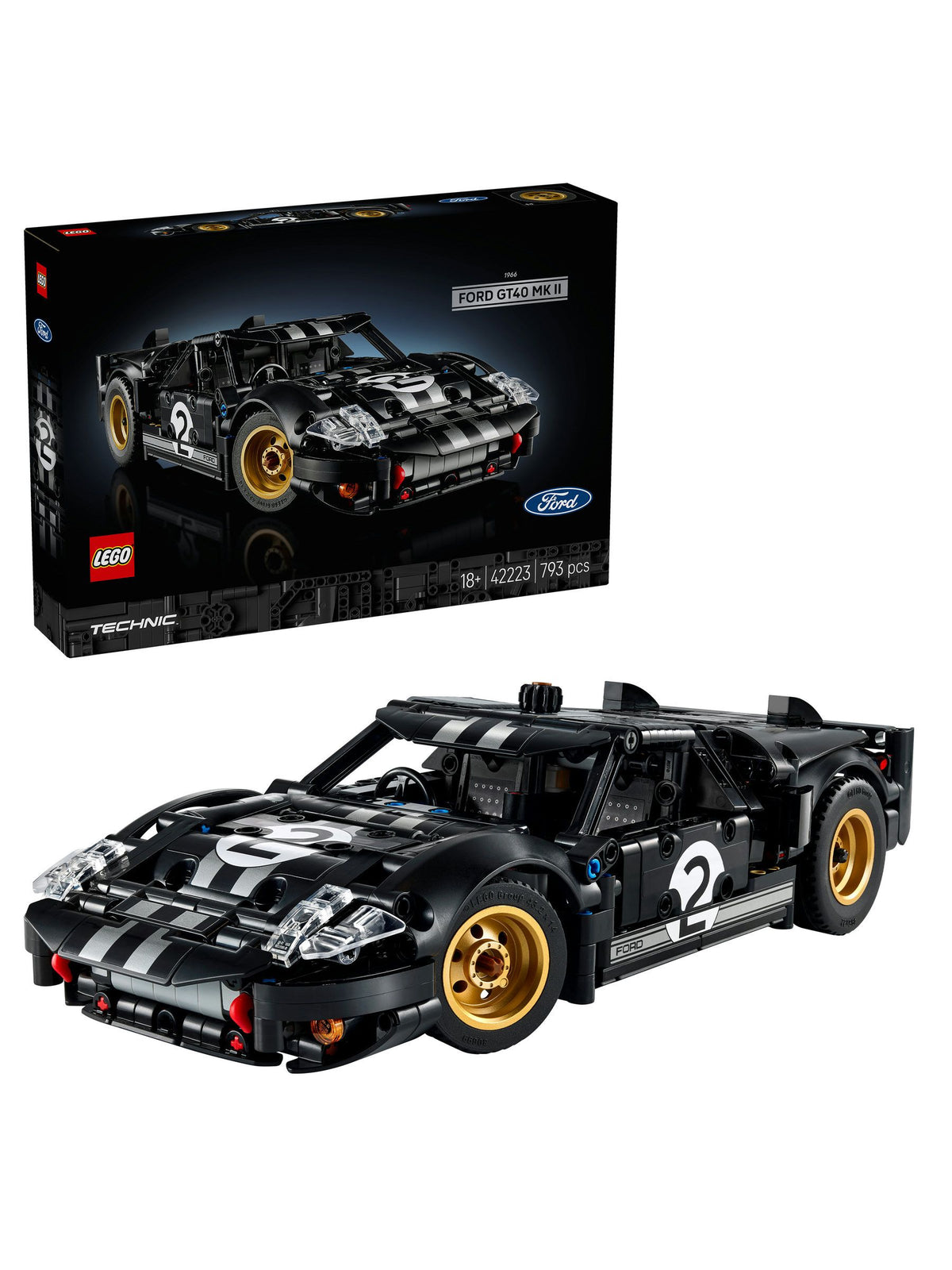 LEGO Technic Ford GT40 race car model kit, UK version